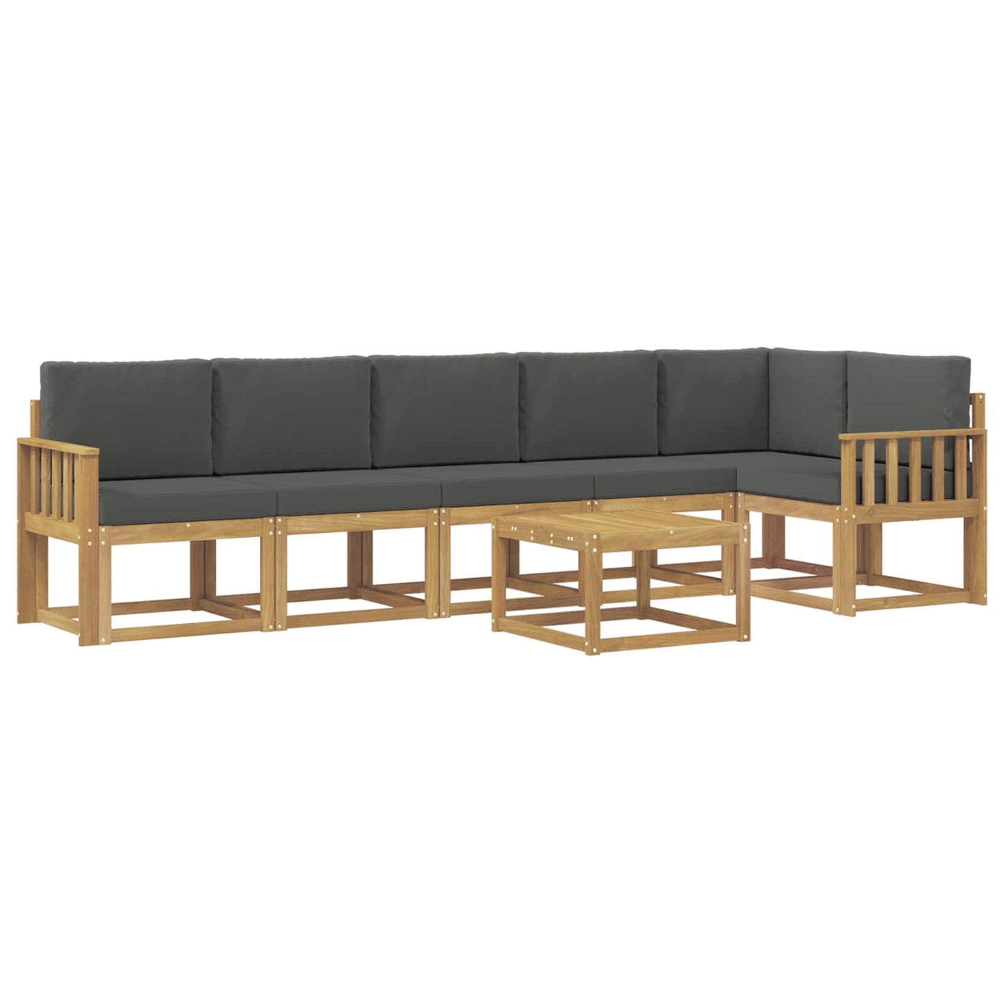 Outdoor-Sofagarnitur 7 stk. Weiß und Anthrazit Polyester
