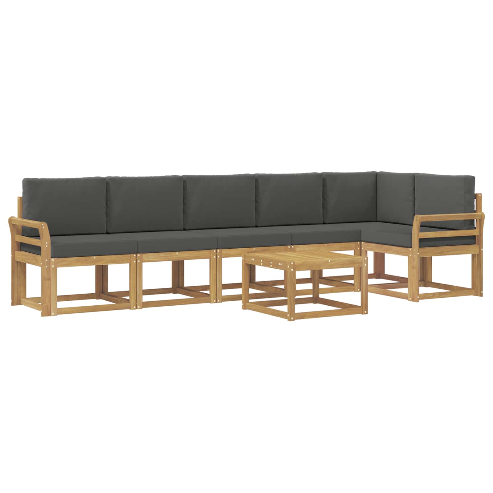 Outdoor-Sofagarnitur 7 stk. Weiß und Anthrazit Polyester