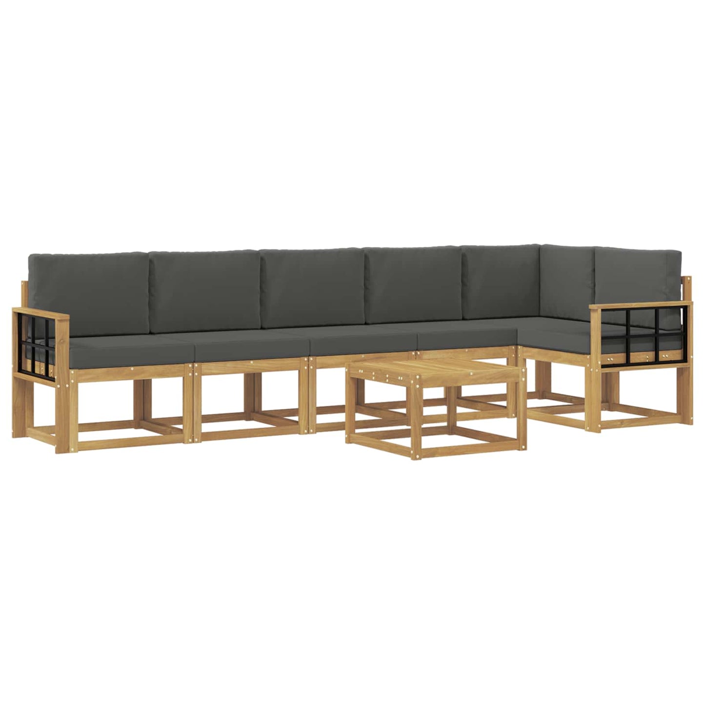 Outdoor-Sofagarnitur 7 stk. Weiß und Anthrazit Polyester