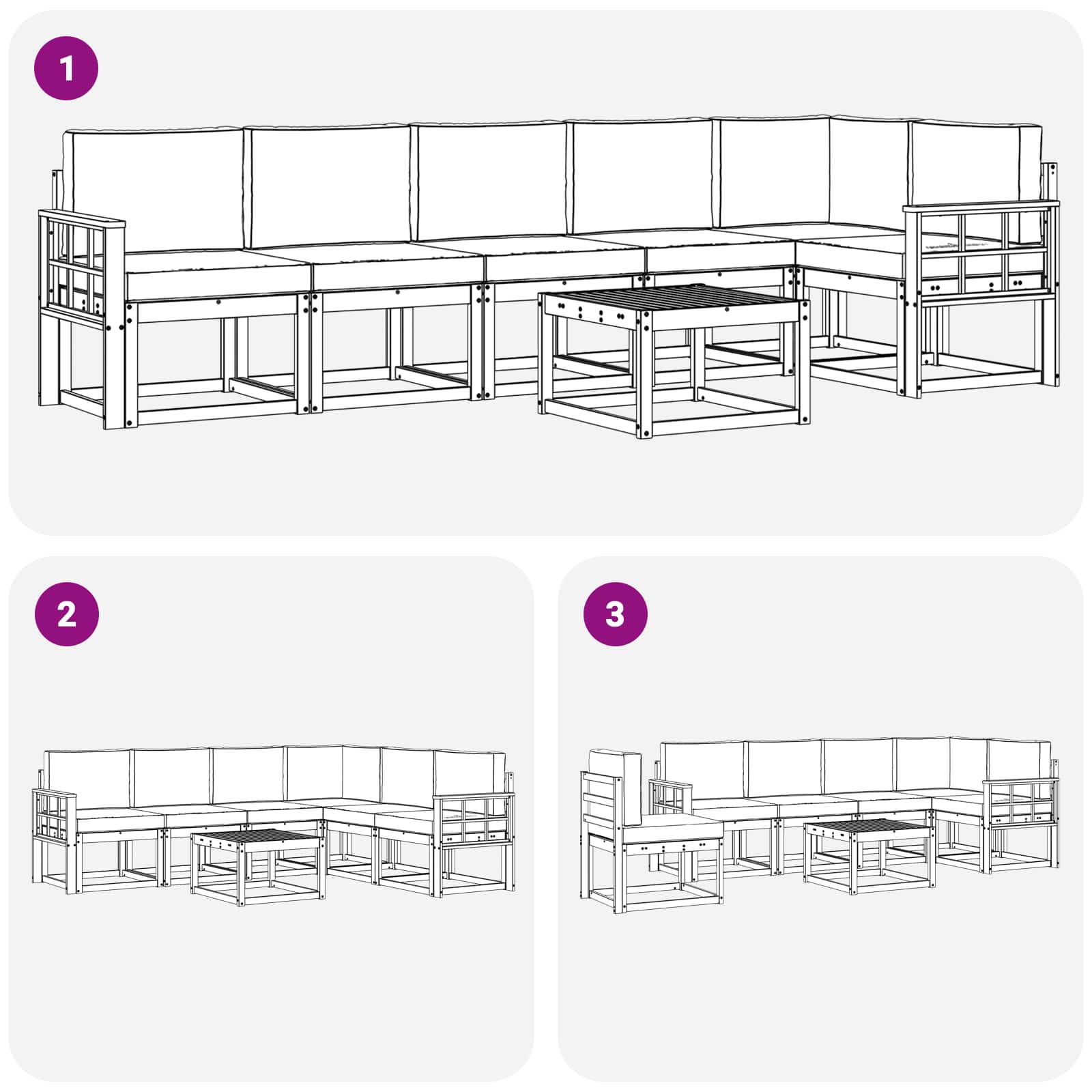 Outdoor-Sofagarnitur 7 stk. Weiß und Anthrazit Polyester