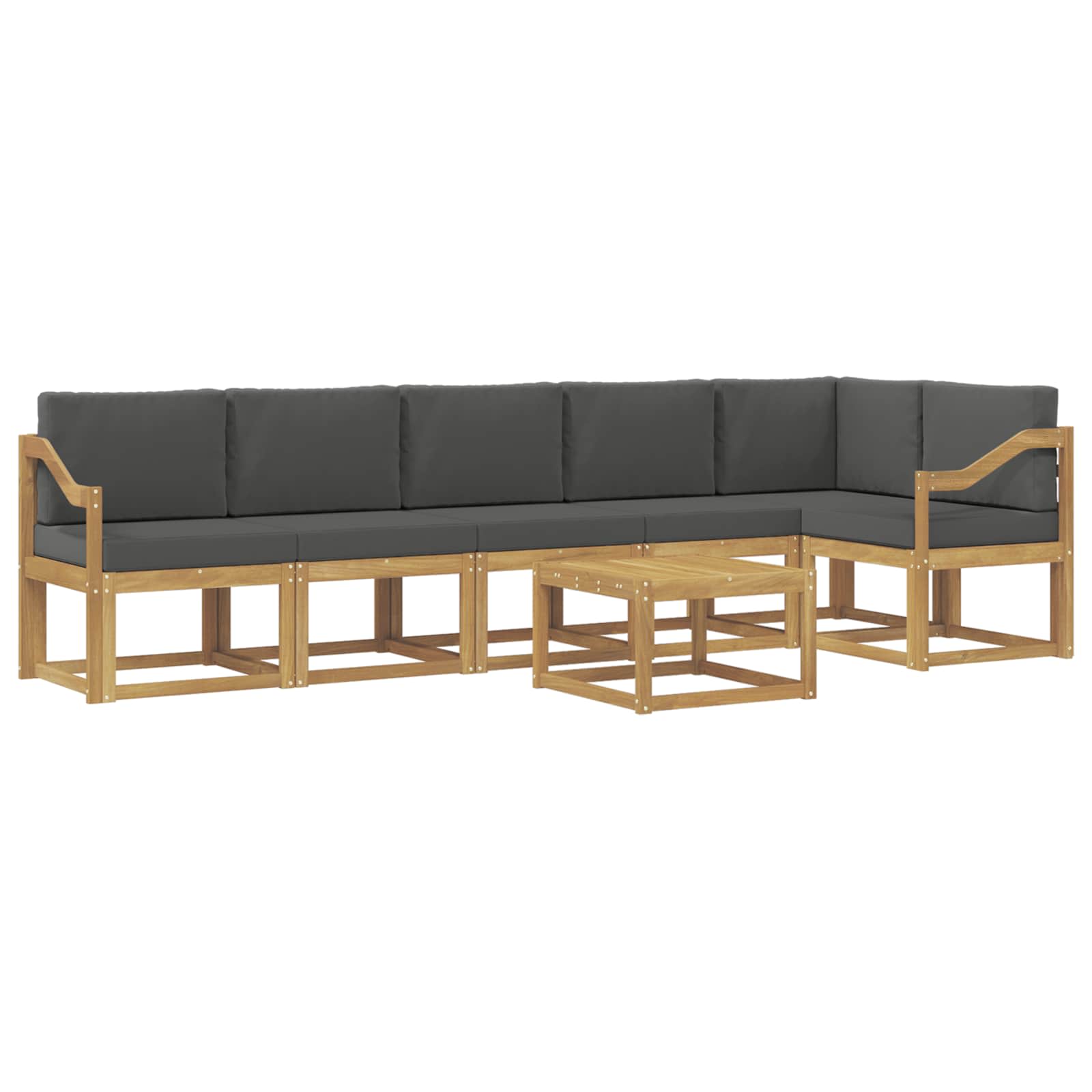 Outdoor-Sofagarnitur 7 stk. Weiß und Anthrazit Polyester