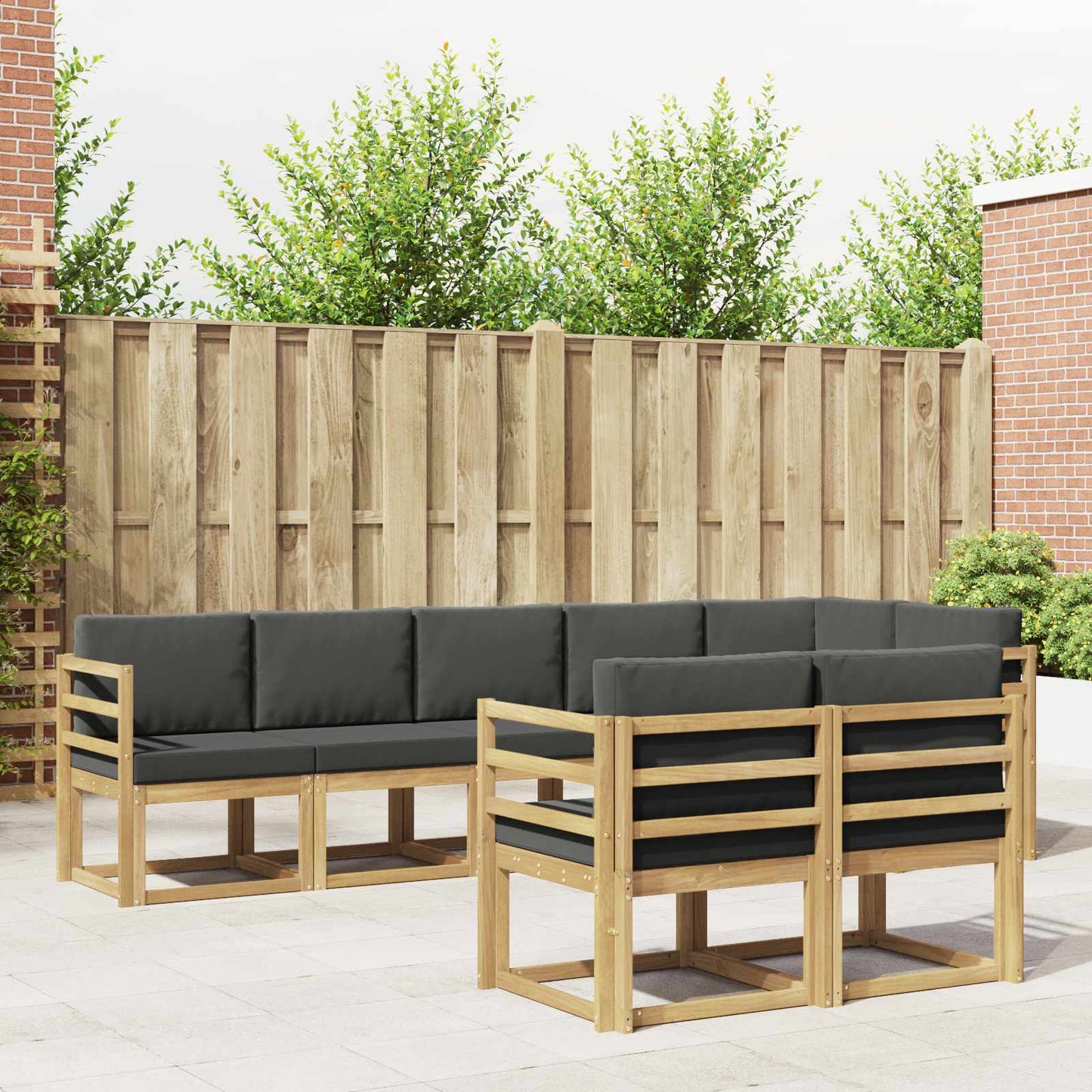 Outdoor-Sofagarnitur 8 stk. Weiß und Anthrazit Polyester