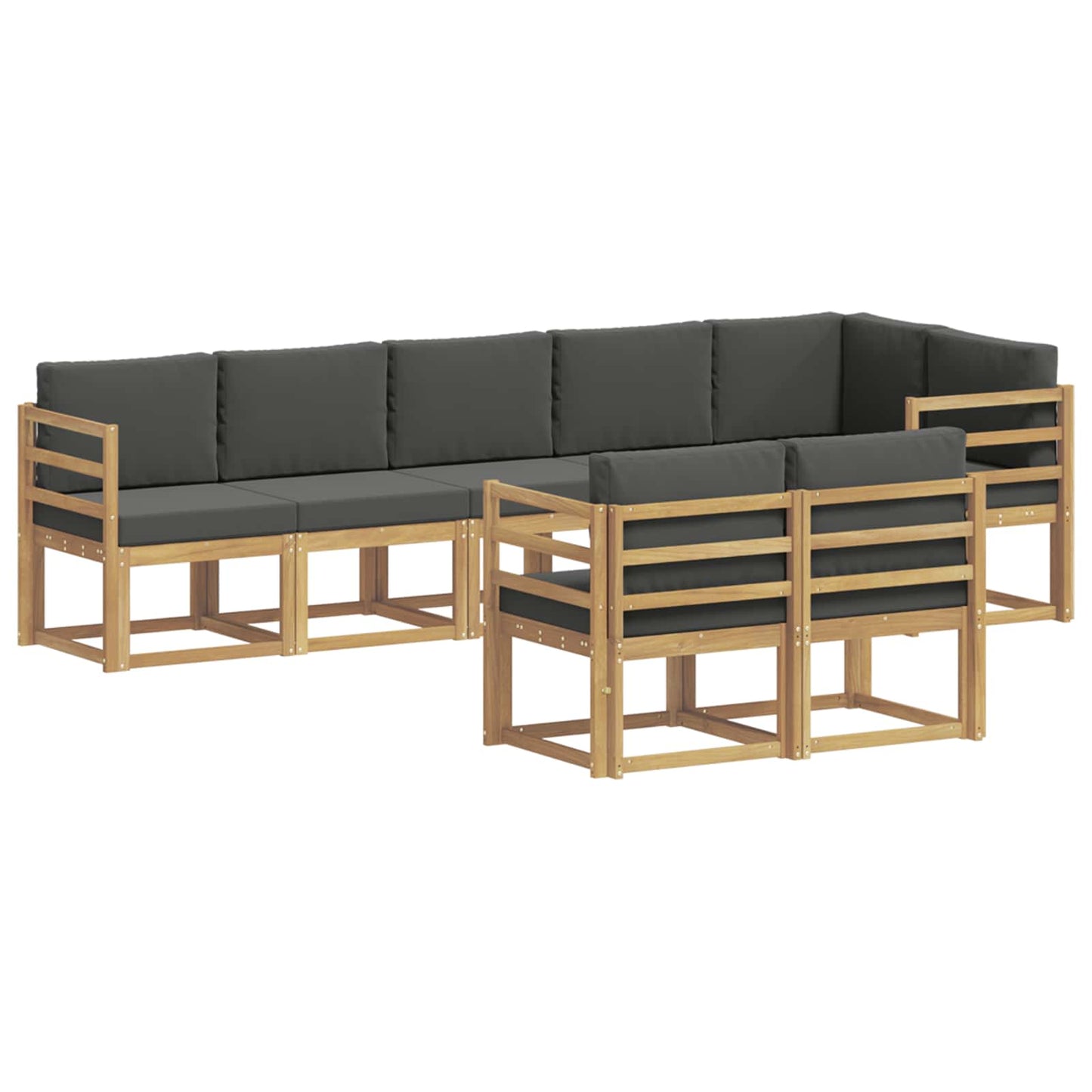 Outdoor-Sofagarnitur 8 stk. Weiß und Anthrazit Polyester