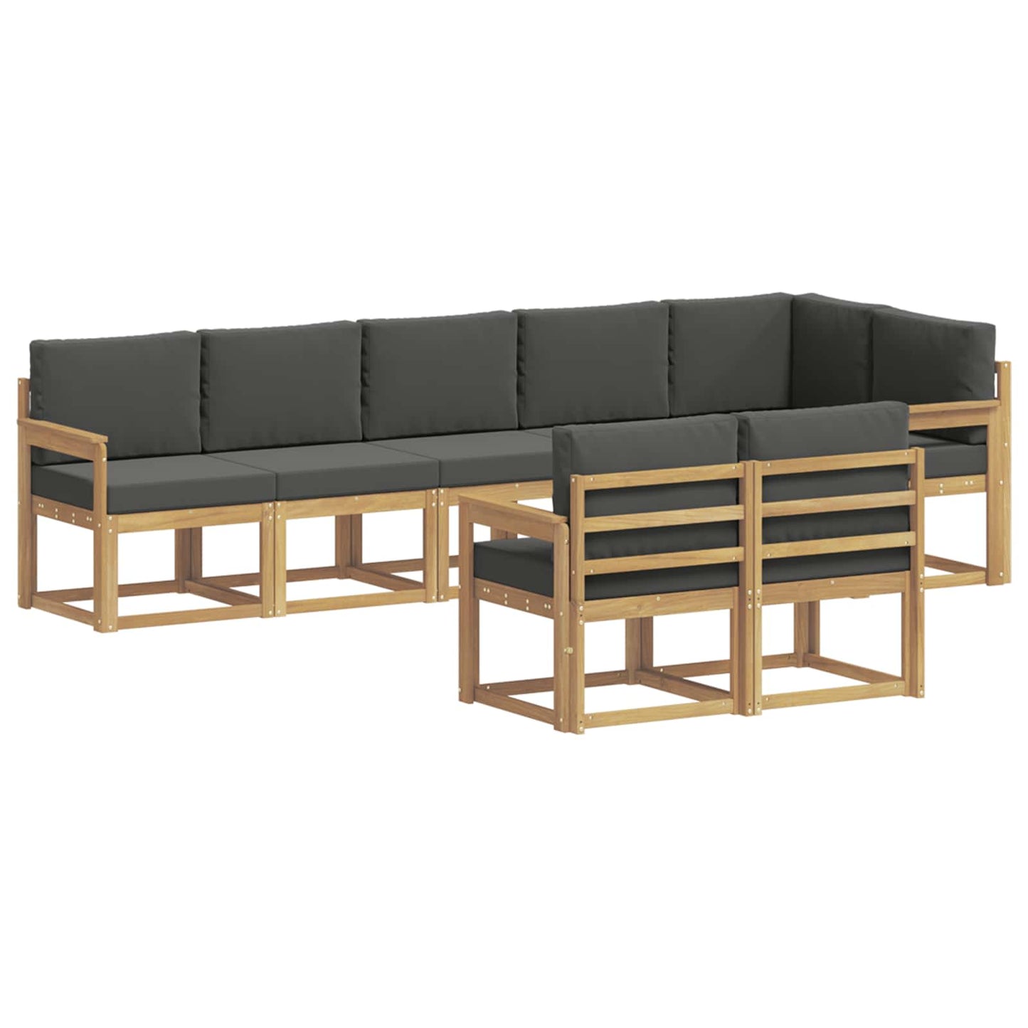 Outdoor-Sofagarnitur 8 stk. Weiß und Anthrazit Polyester