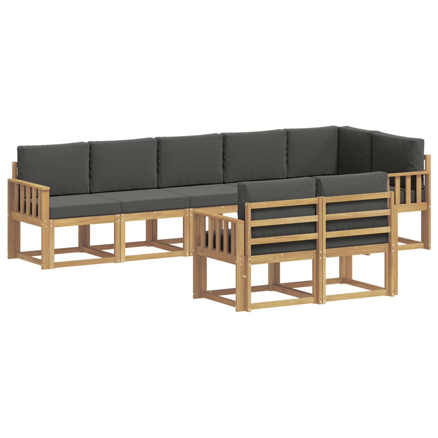 Outdoor-Sofagarnitur 8 stk. Weiß und Anthrazit Polyester