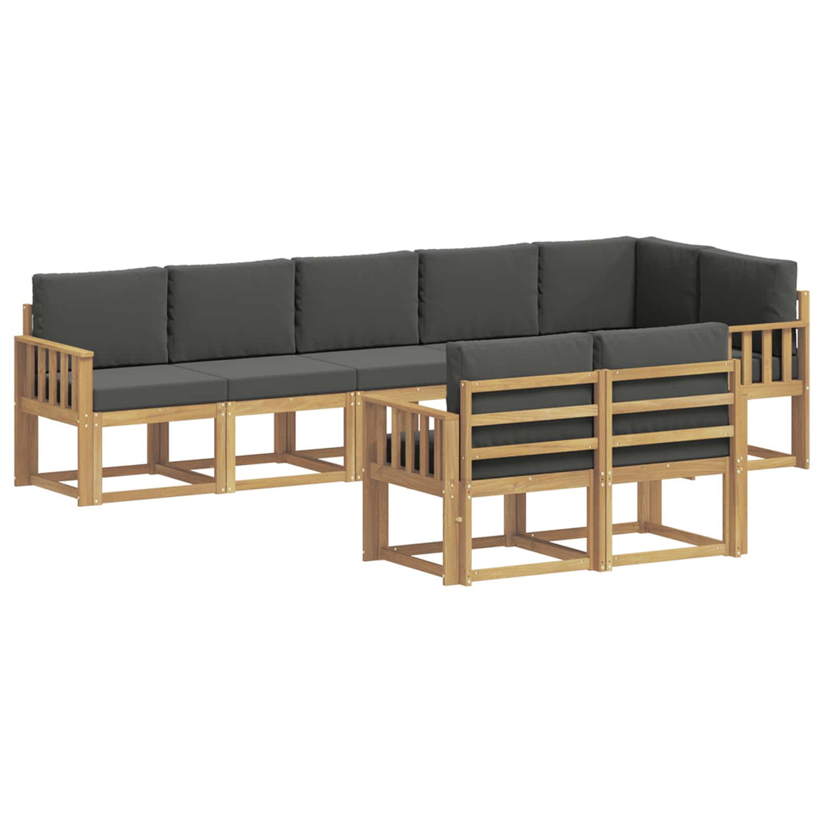 Outdoor-Sofagarnitur 8 stk. Weiß und Anthrazit Polyester