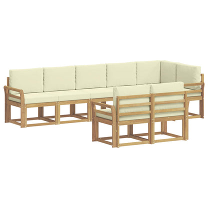 Outdoor-Sofagarnitur 8 stk. Weiß und Creme Polyester