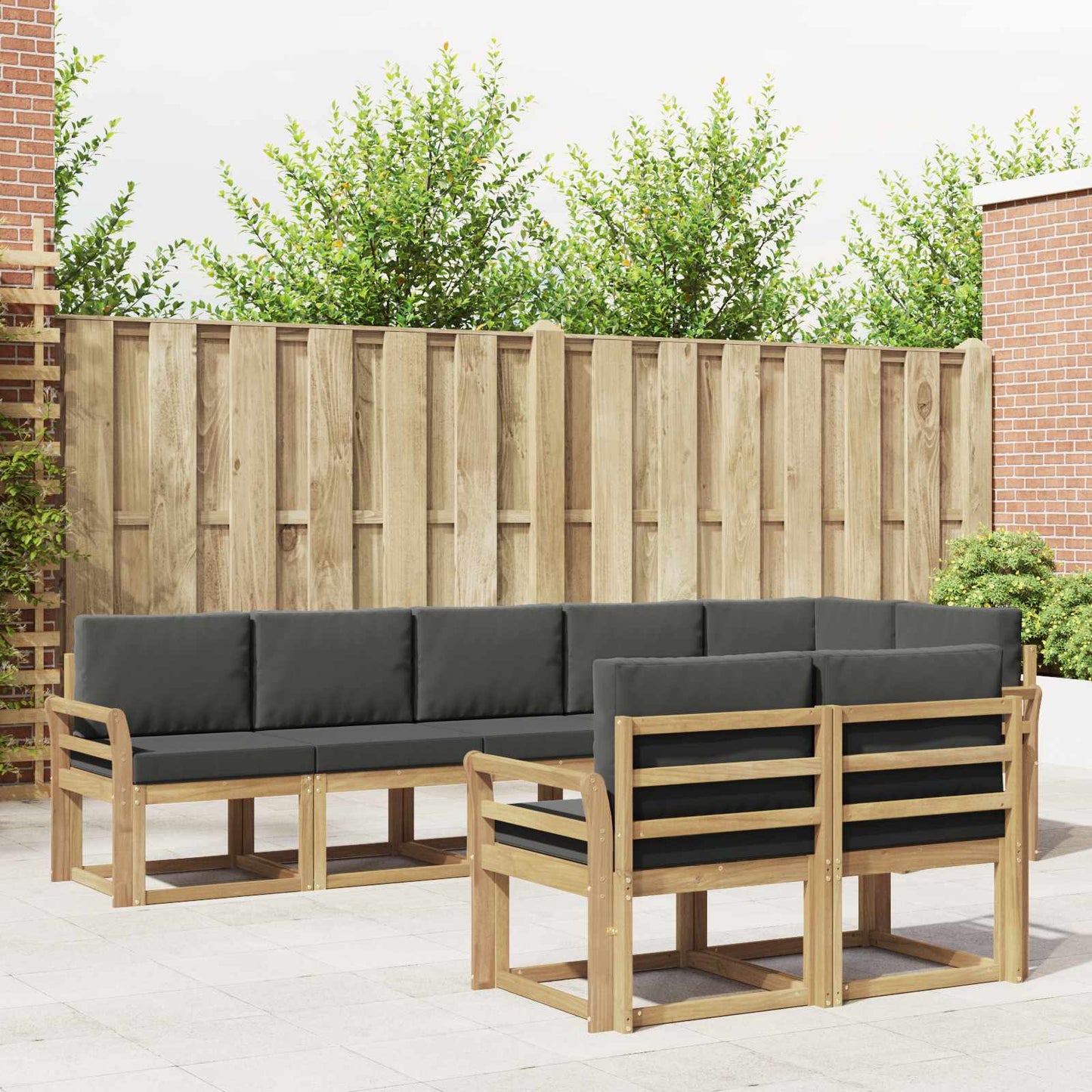 Outdoor-Sofagarnitur 8 stk. Weiß und Anthrazit Polyester