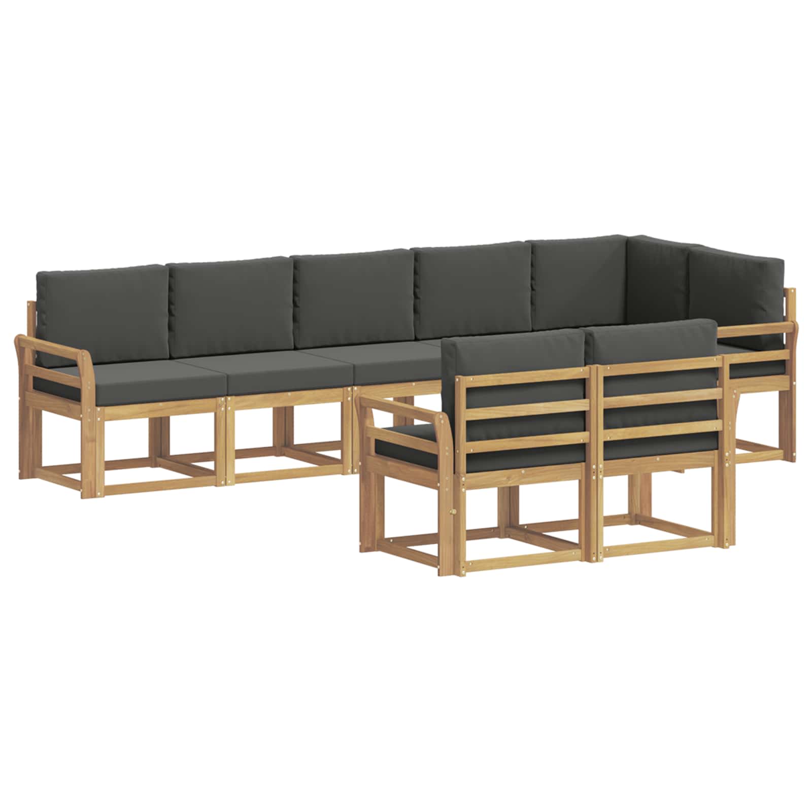 Outdoor-Sofagarnitur 8 stk. Weiß und Anthrazit Polyester