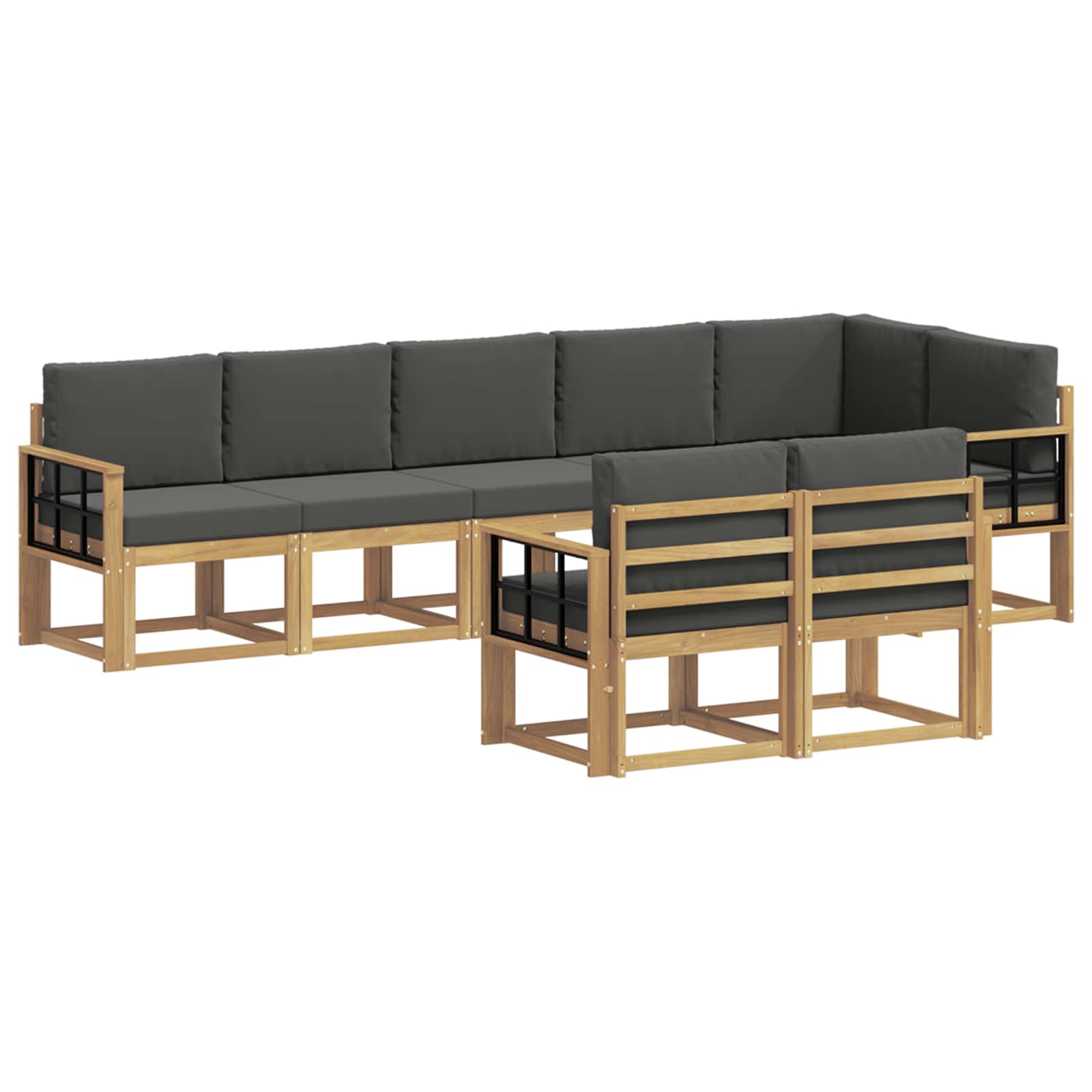 Outdoor-Sofagarnitur 8 stk. Weiß und Anthrazit Polyester
