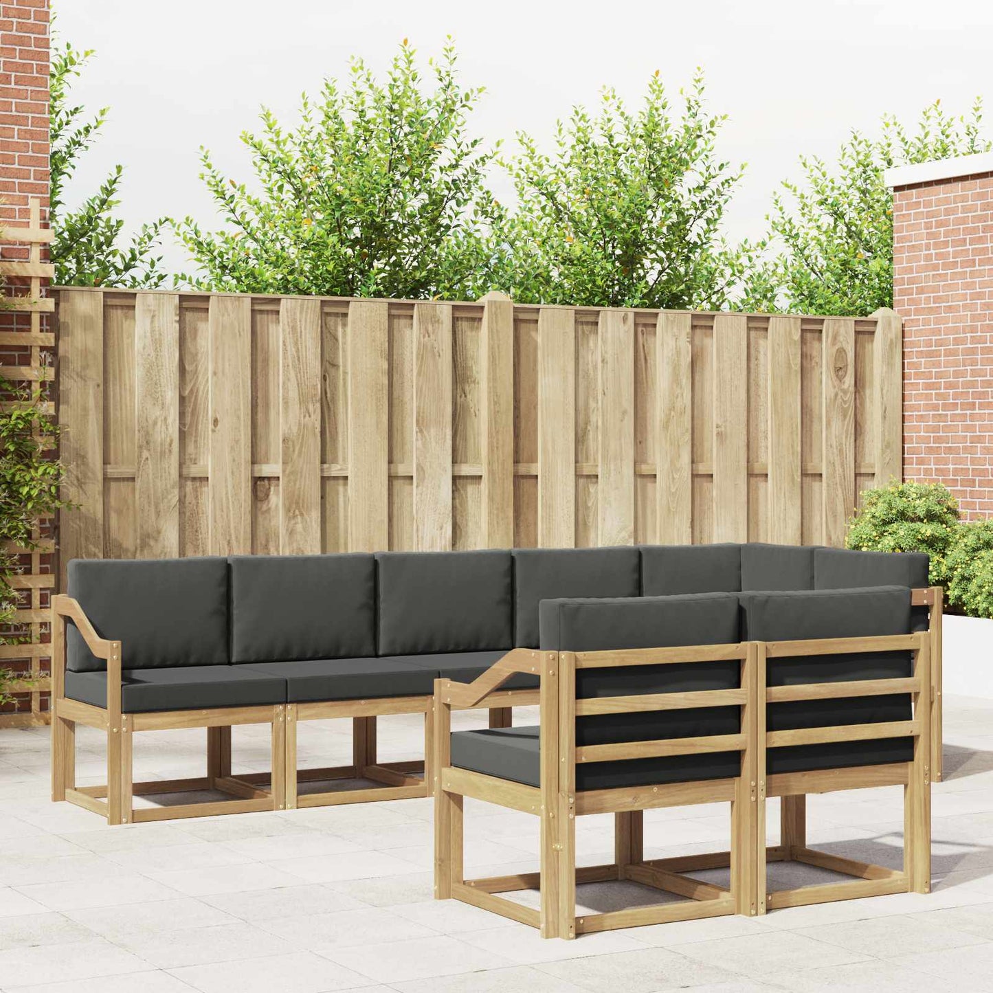 Outdoor-Sofagarnitur 8 stk. Weiß und Anthrazit Polyester