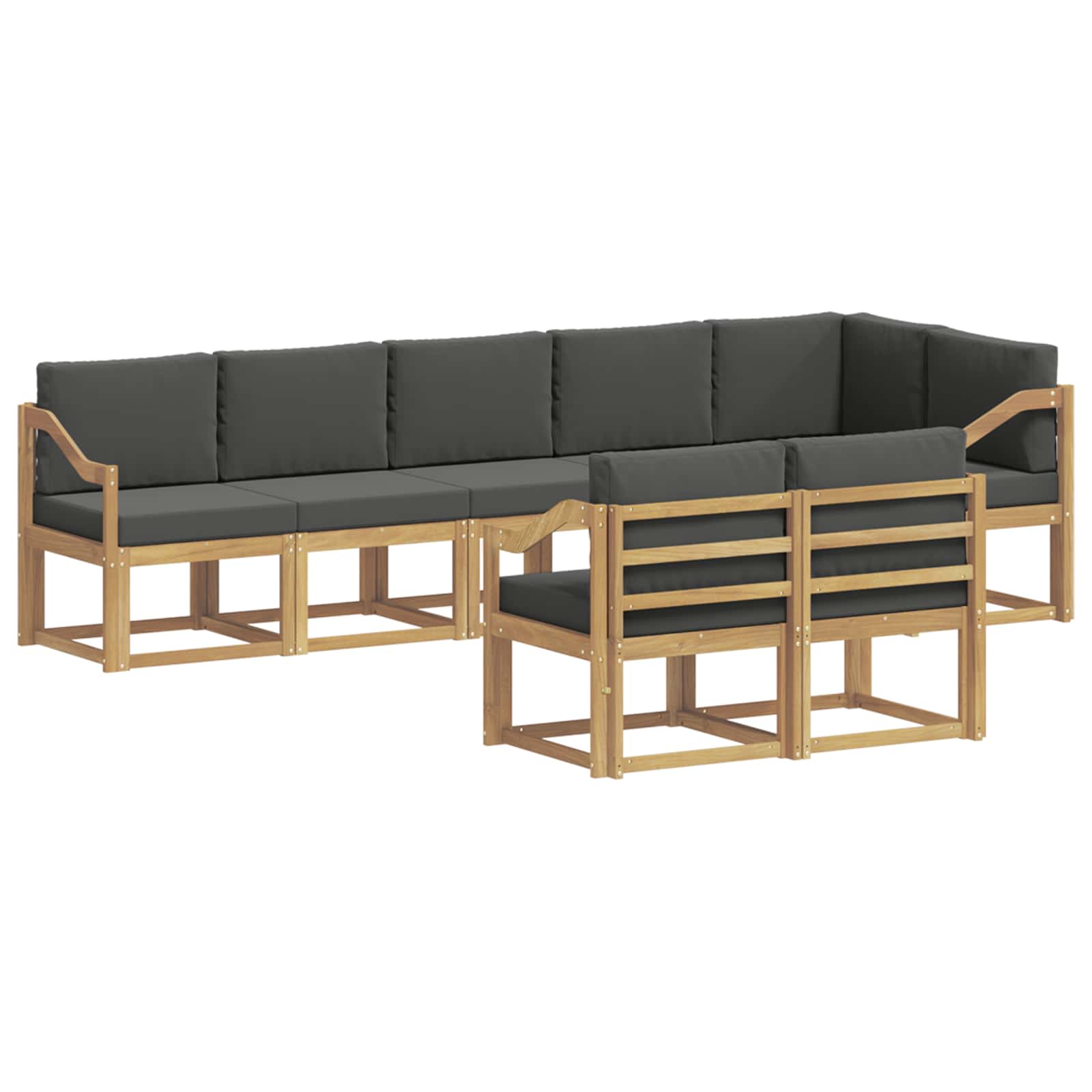 Outdoor-Sofagarnitur 8 stk. Weiß und Anthrazit Polyester