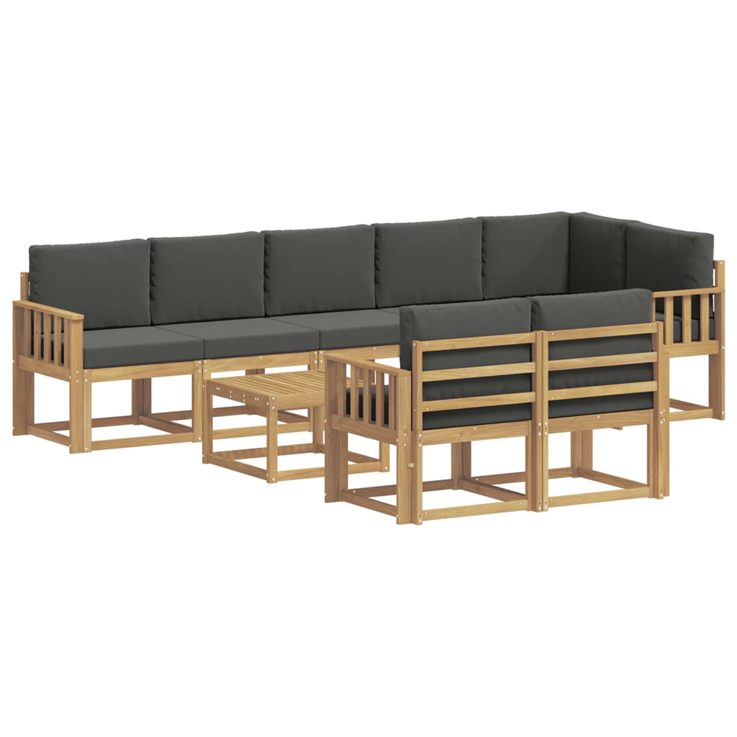 Outdoor-Sofagarnitur 9 stk. Weiß und Anthrazit Polyester