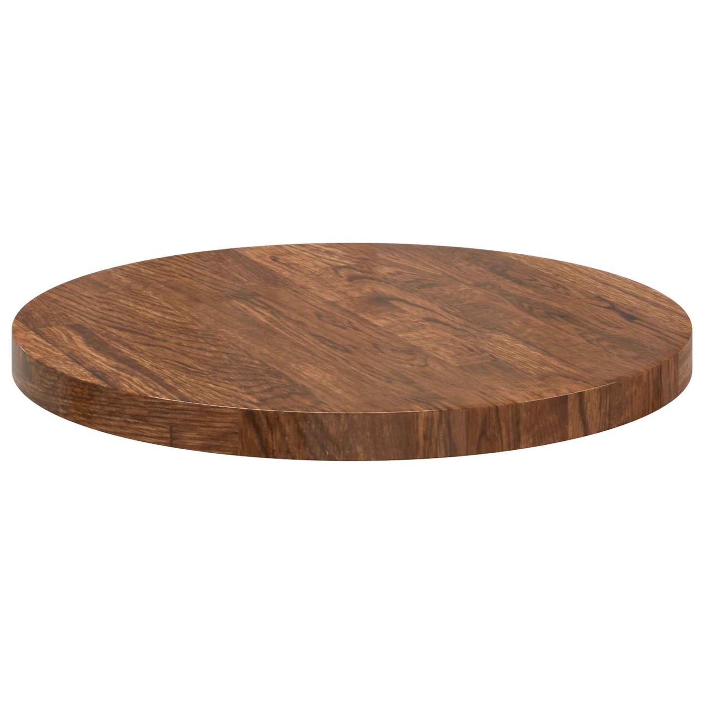 Tischplatte Ø 40 x 2,5 cm Rund Massivholz Eiche Hellbraun