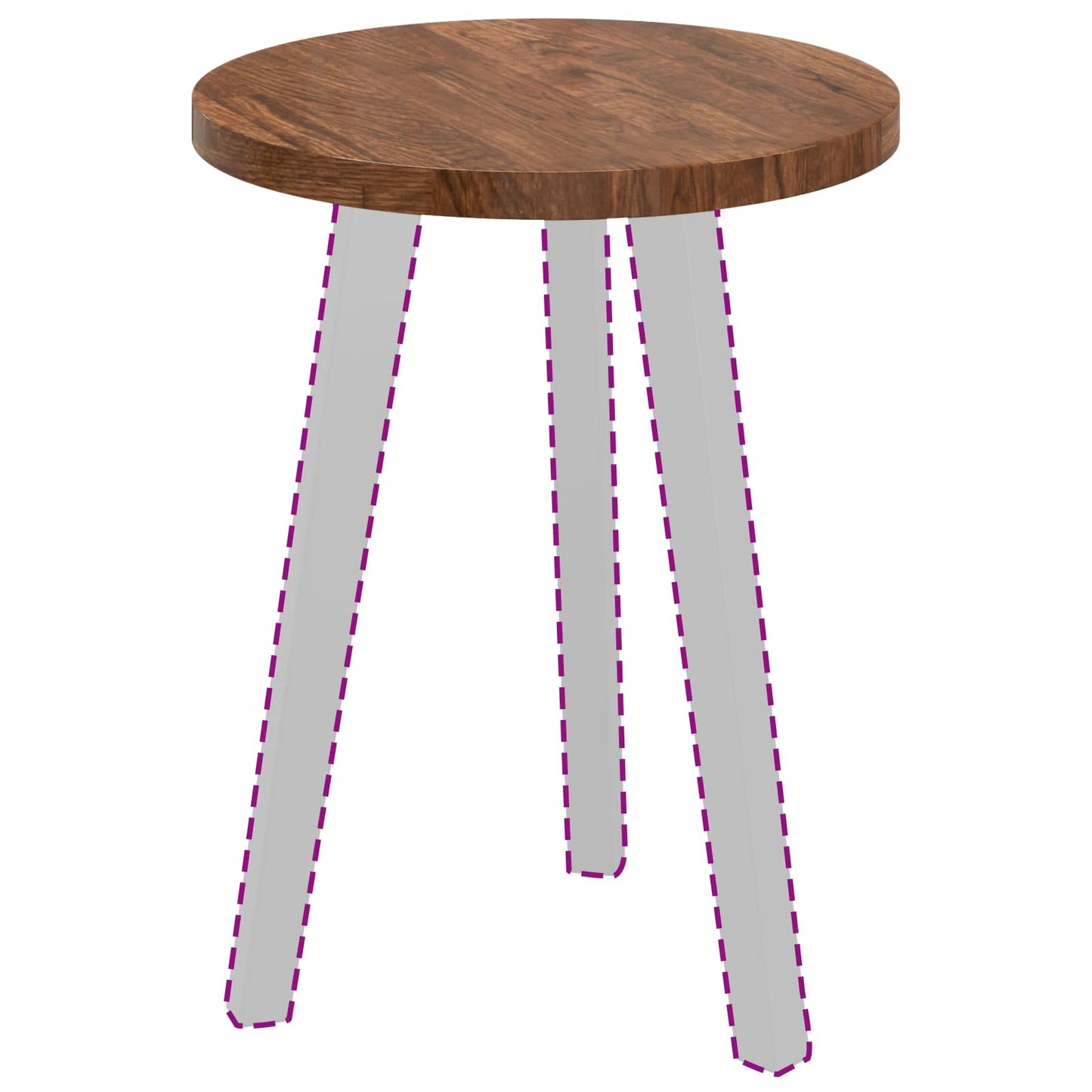 Tischplatte Ø 40 x 2,5 cm Rund Massivholz Eiche Hellbraun