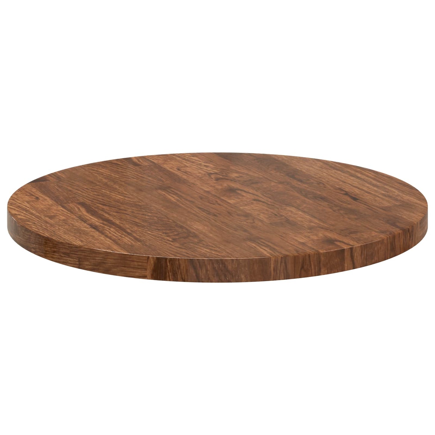 Tischplatte Ø 50 x 2,5 cm Rund Massivholz Eiche Hellbraun