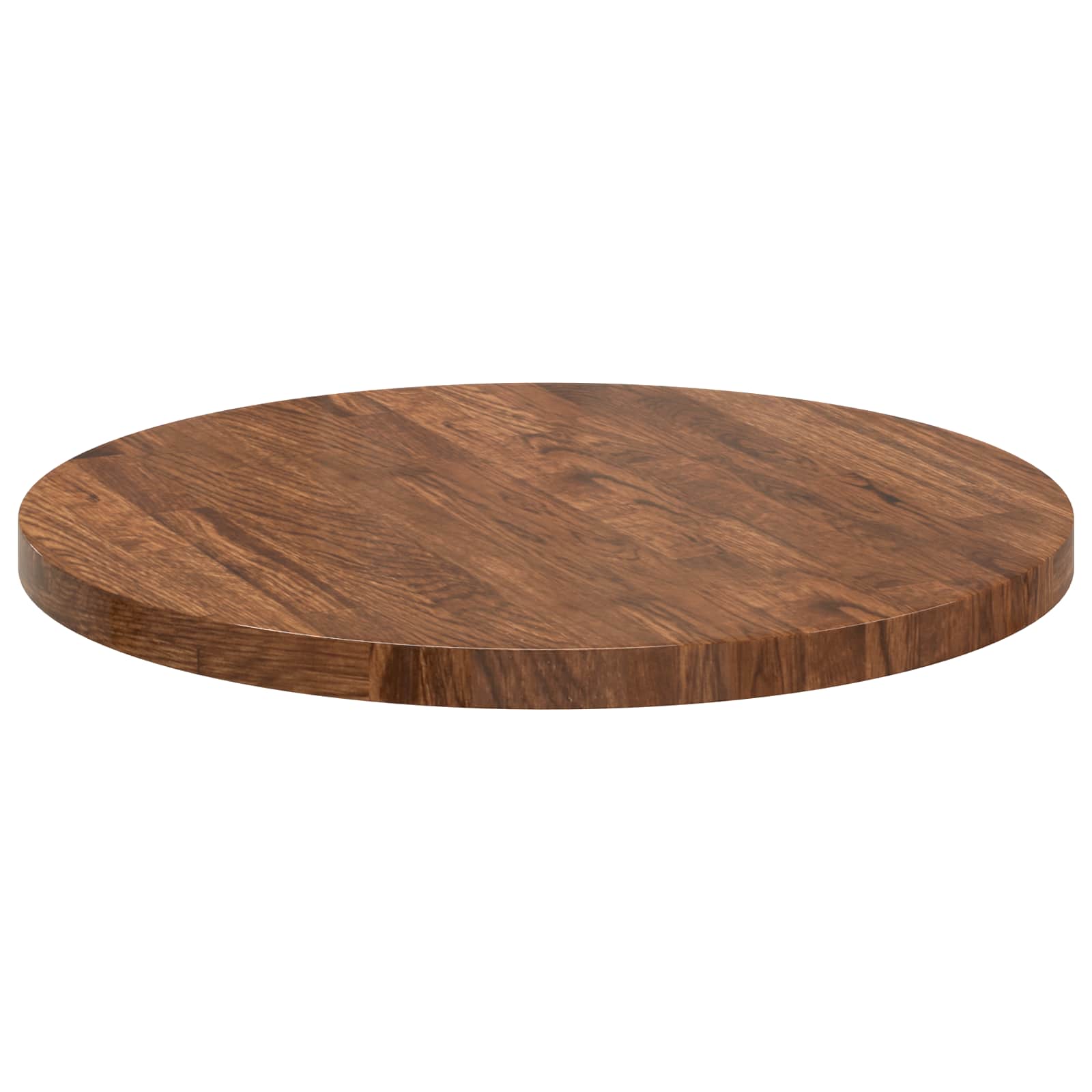 Tischplatte Ø 50 x 2,5 cm Rund Massivholz Eiche Hellbraun