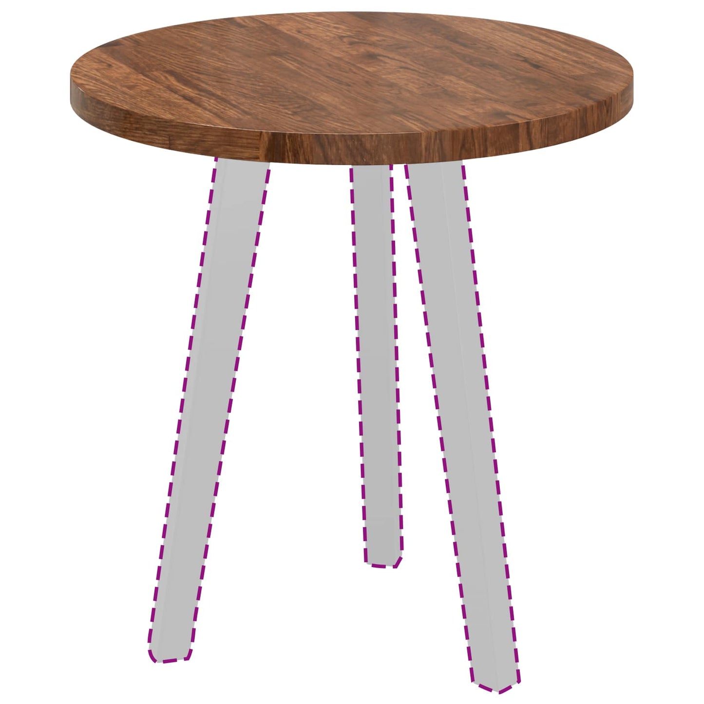 Tischplatte Ø 50 x 2,5 cm Rund Massivholz Eiche Hellbraun