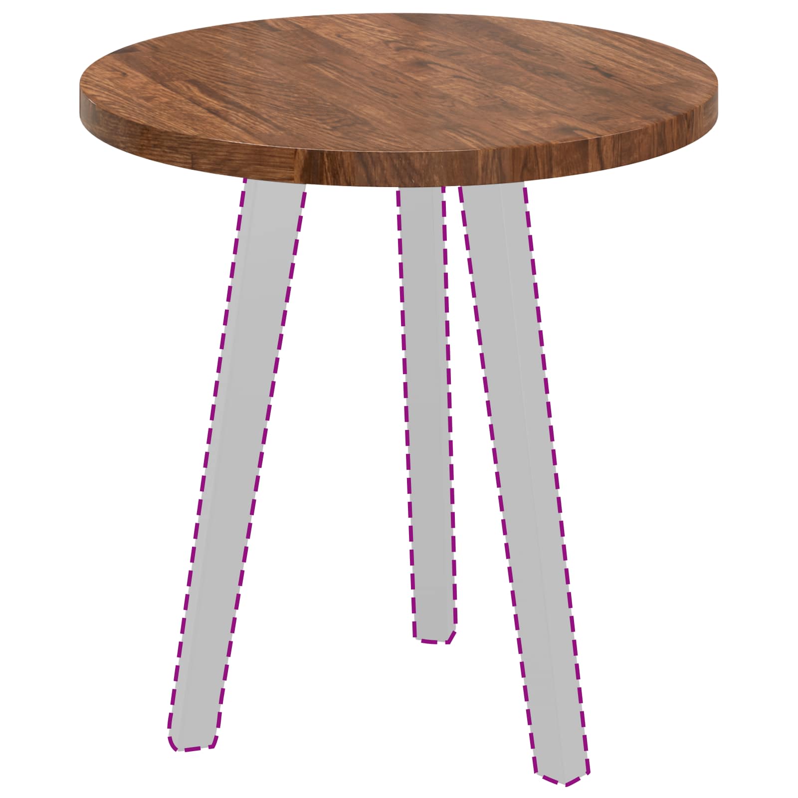 Tischplatte Ø 50 x 2,5 cm Rund Massivholz Eiche Hellbraun