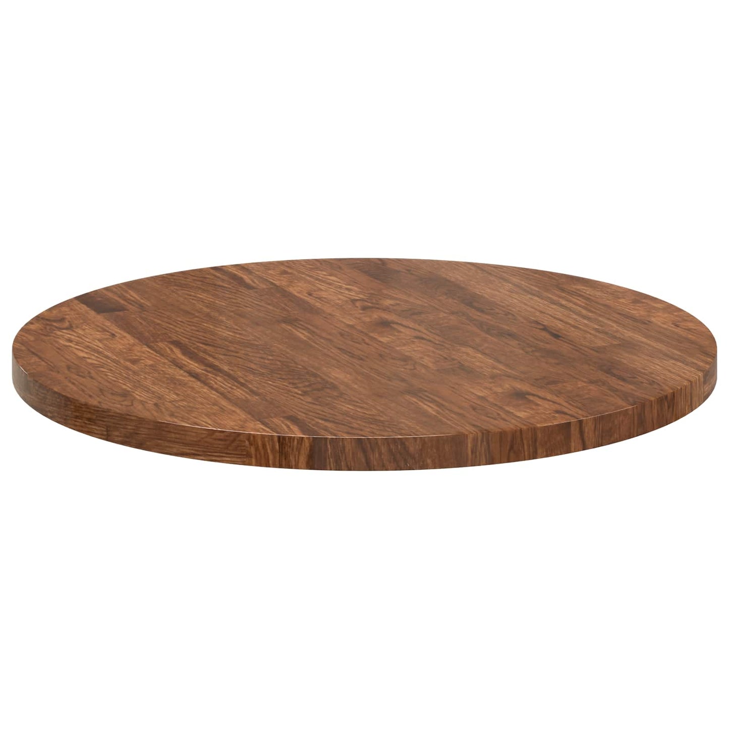 Tischplatte Ø 60 x 2,5 cm Rund Massivholz Eiche Hellbraun