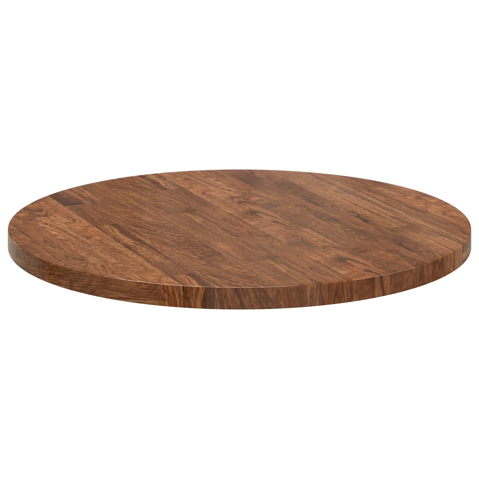 Tischplatte Ø 60 x 2,5 cm Rund Massivholz Eiche Hellbraun
