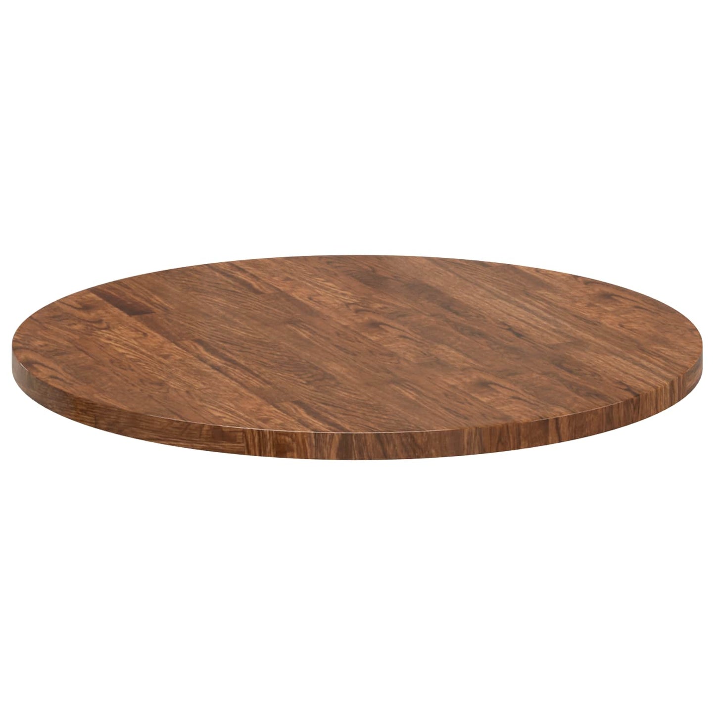 Tischplatte Ø 70 x 2,5 cm Rund Massivholz Eiche Hellbraun