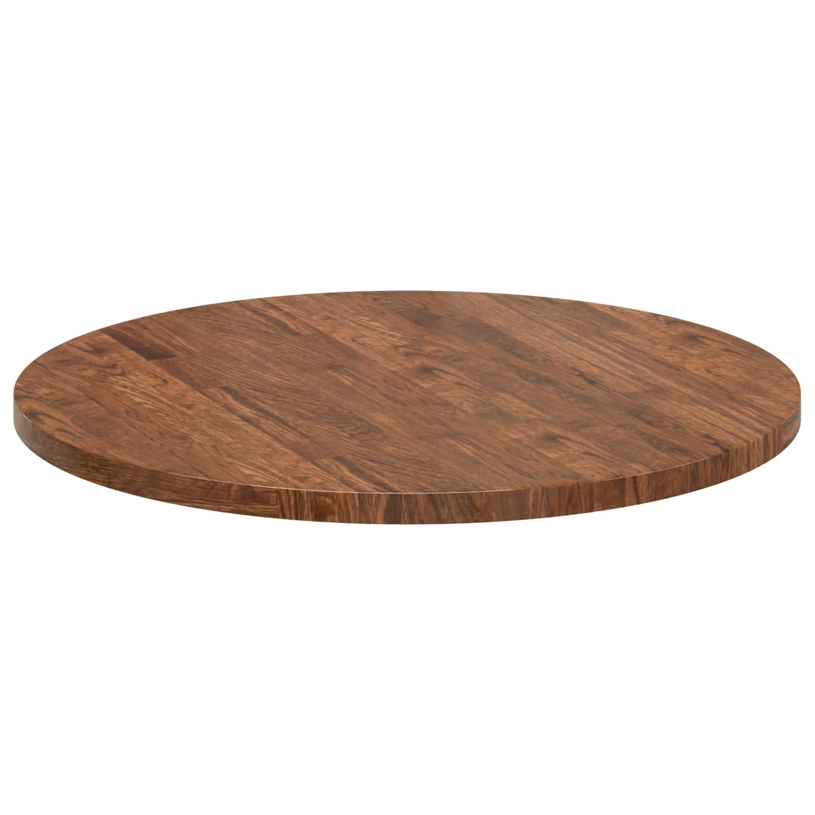 Tischplatte Ø 70 x 2,5 cm Rund Massivholz Eiche Hellbraun