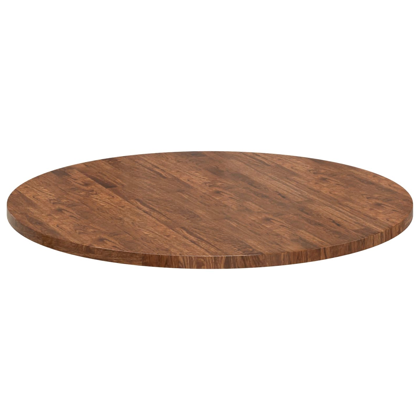 Tischplatte Ø 90 x 2,5 cm Rund Massivholz Eiche Hellbraun