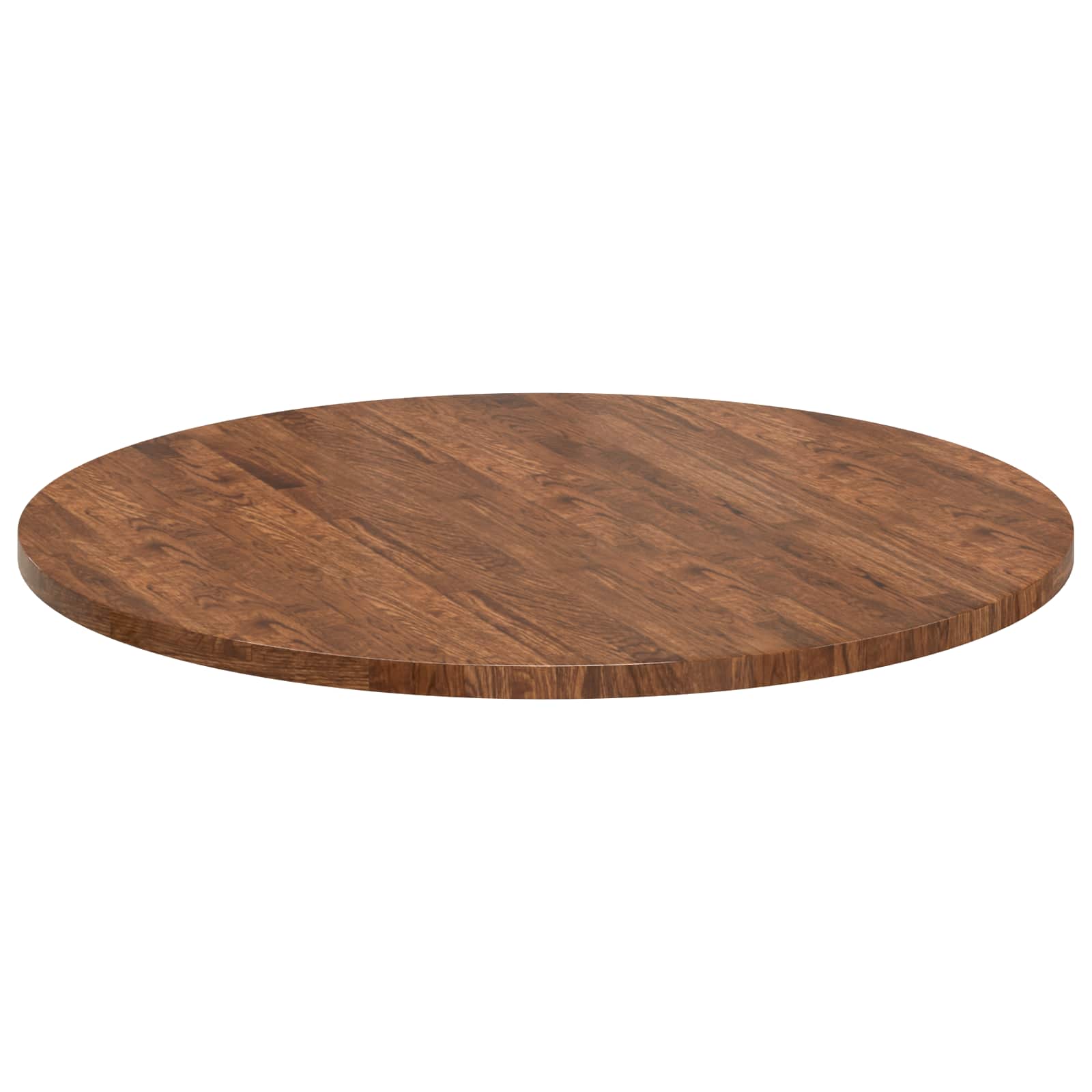 Tischplatte Ø 90 x 2,5 cm Rund Massivholz Eiche Hellbraun