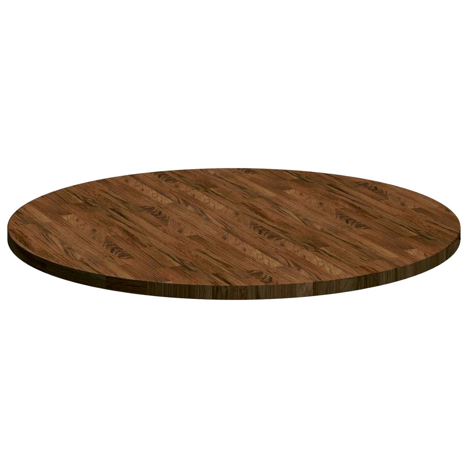 Tischplatte Ø 90 x 2,5 cm Rund Massivholz Eiche Dunkelbraun