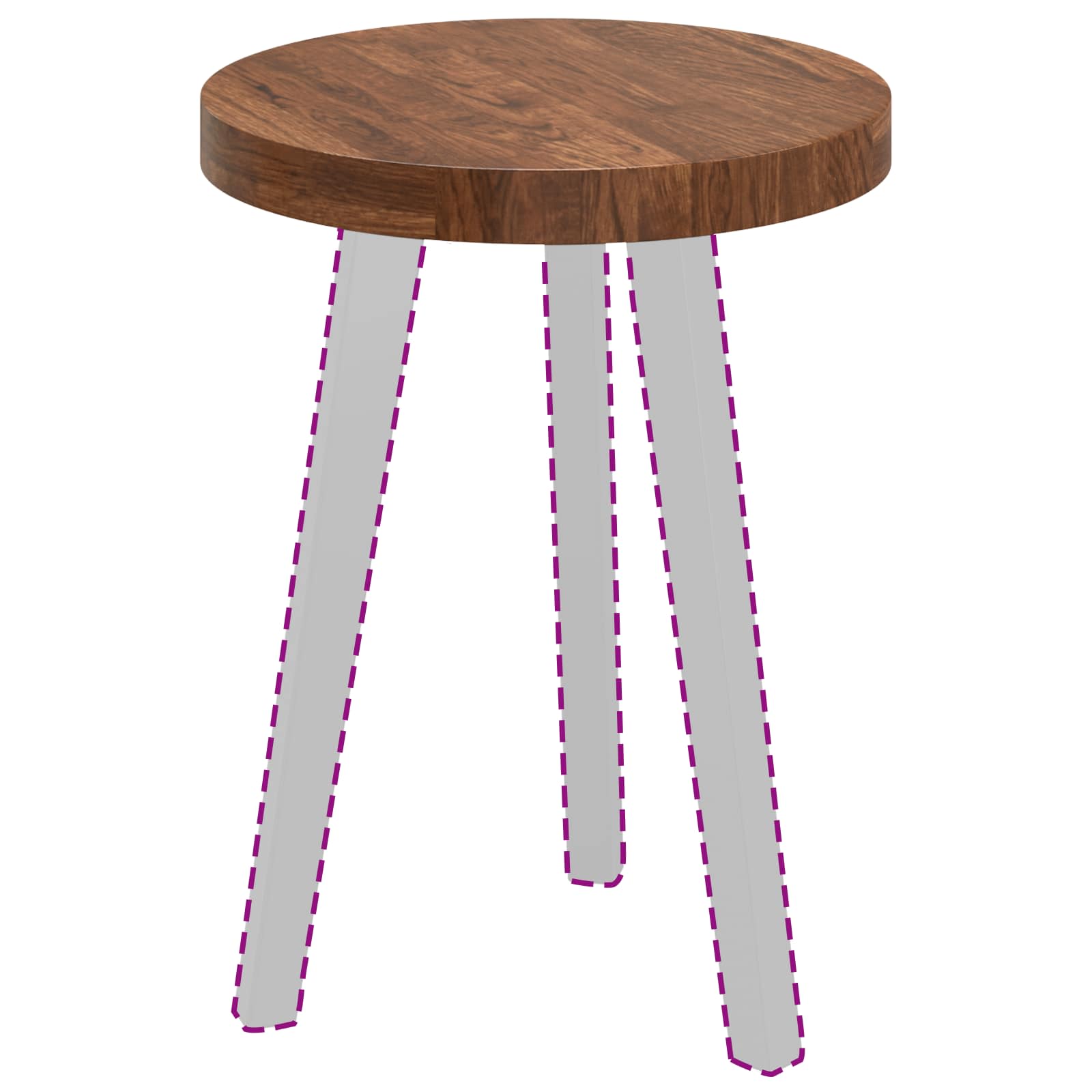 Tischplatte Ø 40 x 4 cm Rund Massivholz Eiche Hellbraun
