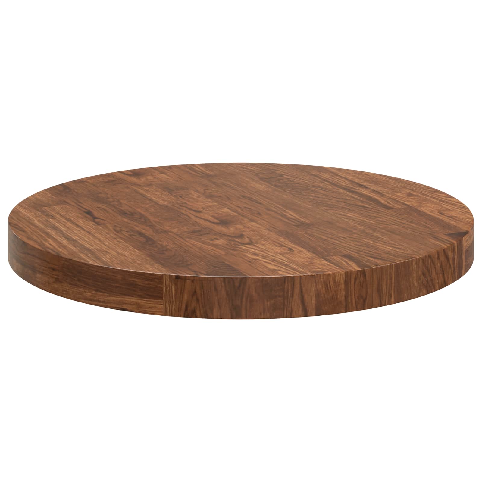 Tischplatte Ø 50 x 4 cm Rund Massivholz Eiche Hellbraun