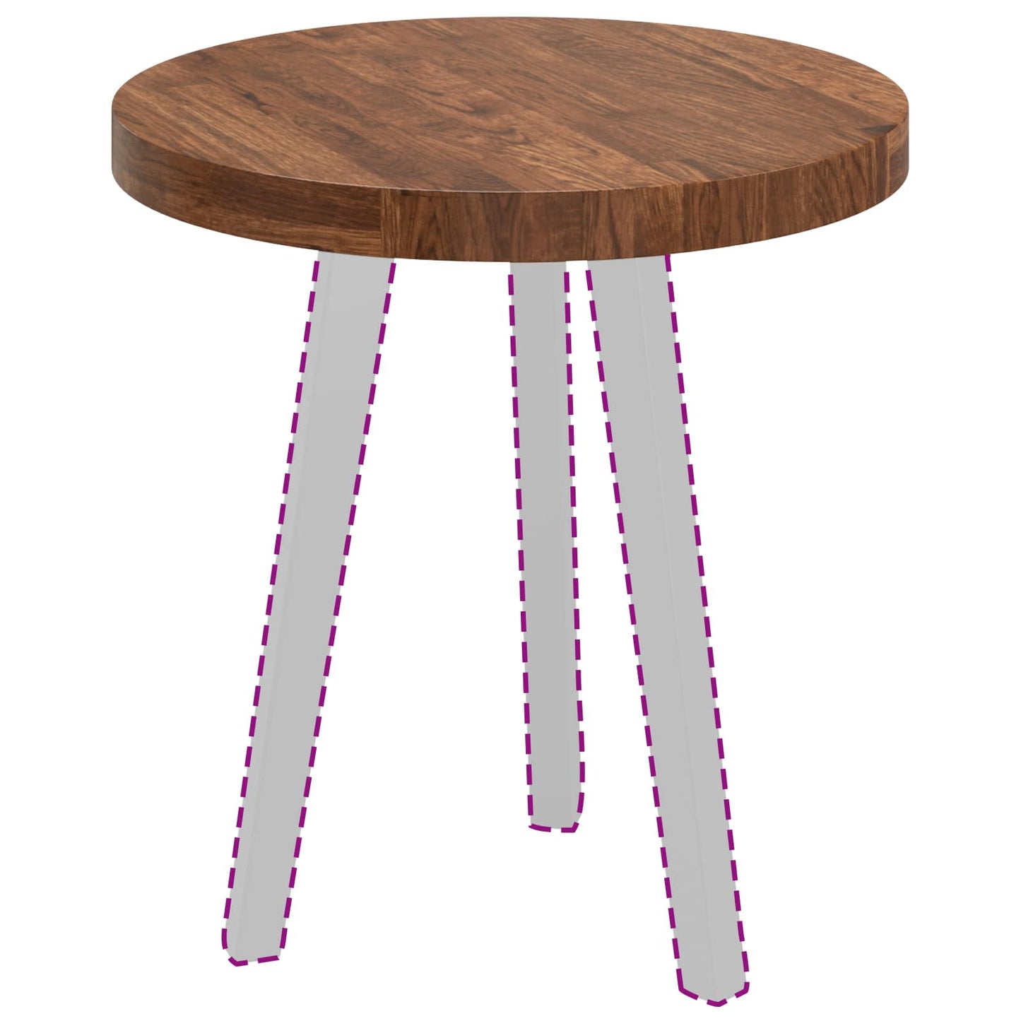 Tischplatte Ø 50 x 4 cm Rund Massivholz Eiche Hellbraun