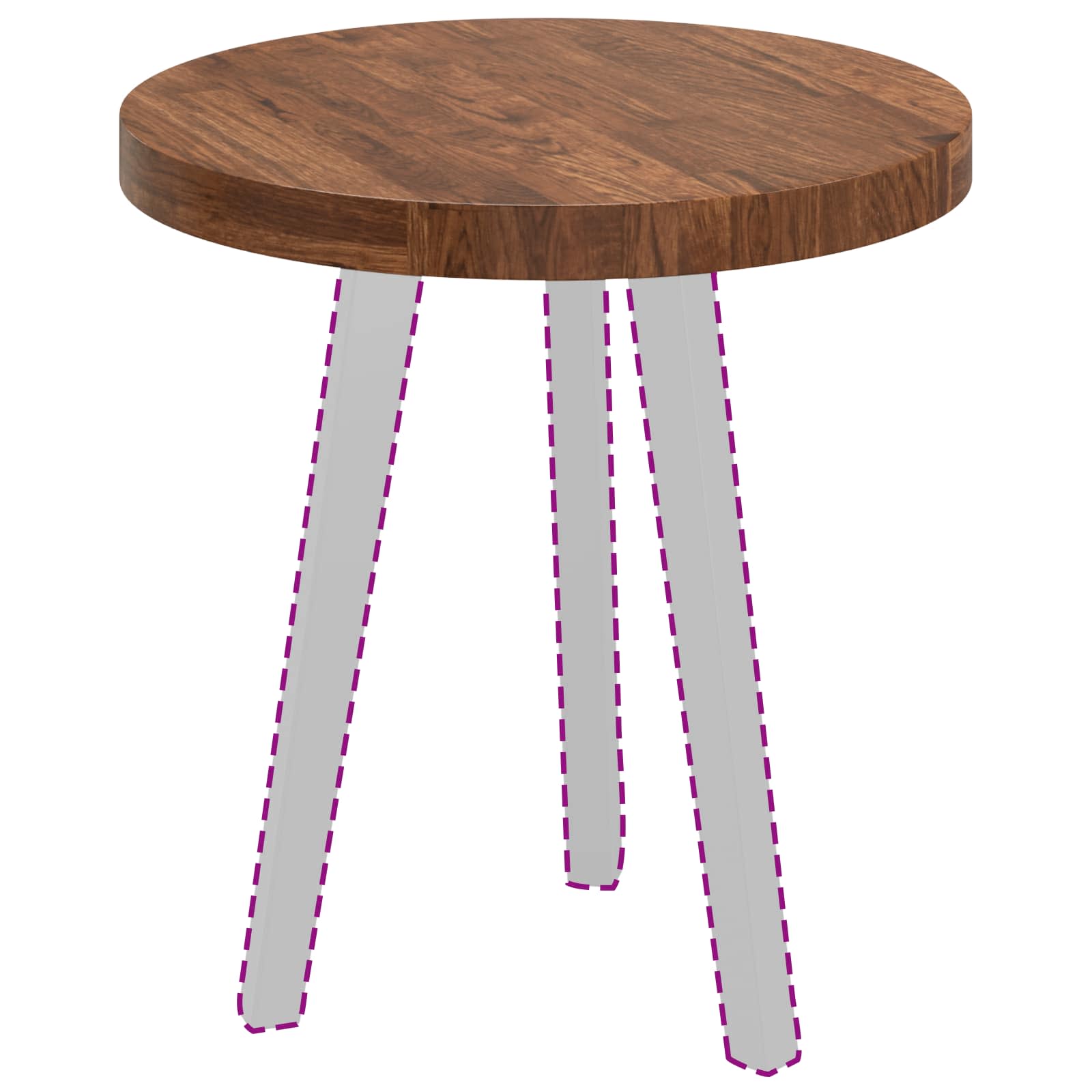 Tischplatte Ø 50 x 4 cm Rund Massivholz Eiche Hellbraun