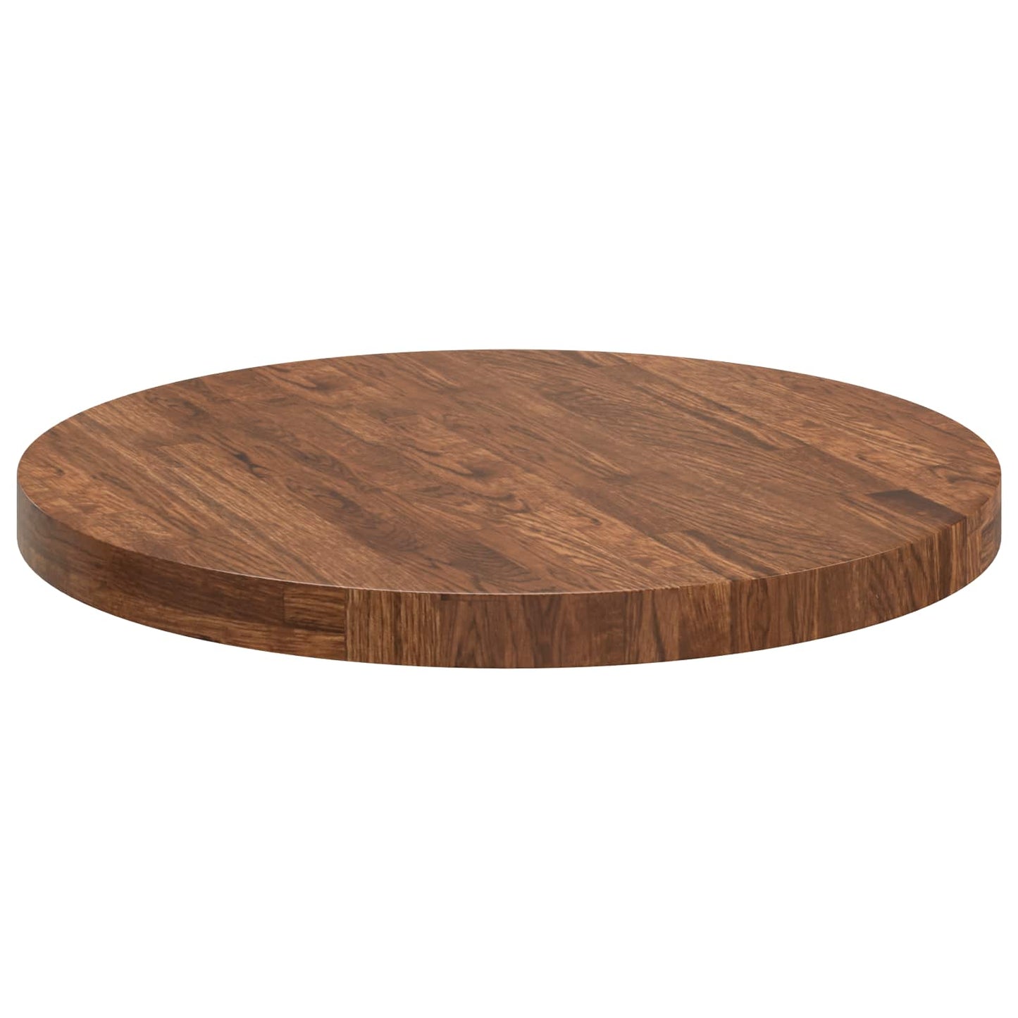 Tischplatte Ø 60 x 4 cm Rund Massivholz Eiche Hellbraun