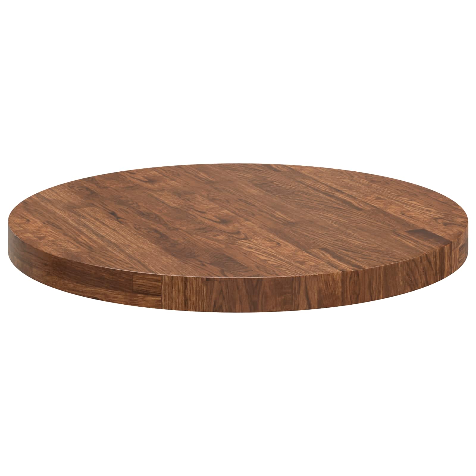 Tischplatte Ø 60 x 4 cm Rund Massivholz Eiche Hellbraun