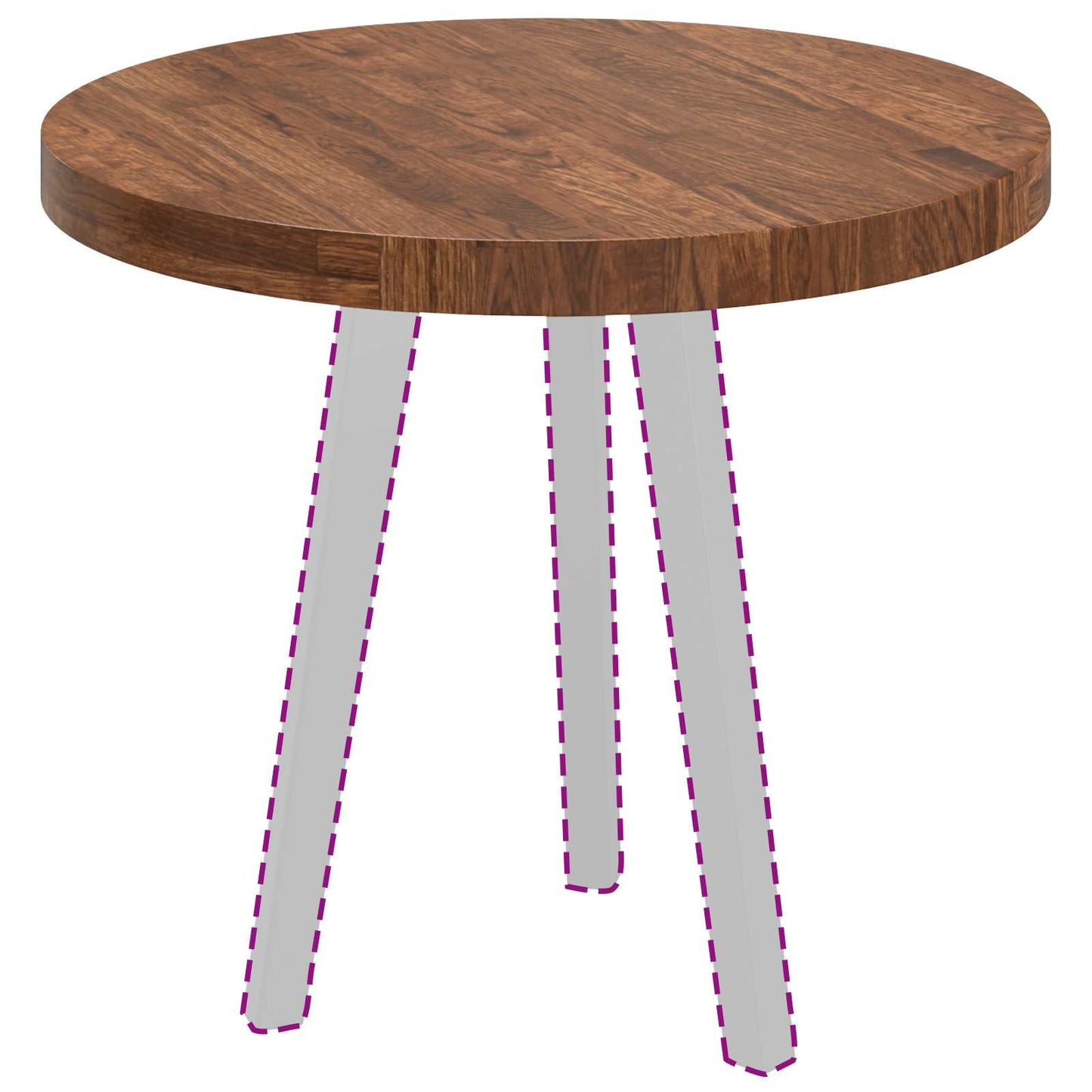 Tischplatte Ø 60 x 4 cm Rund Massivholz Eiche Hellbraun