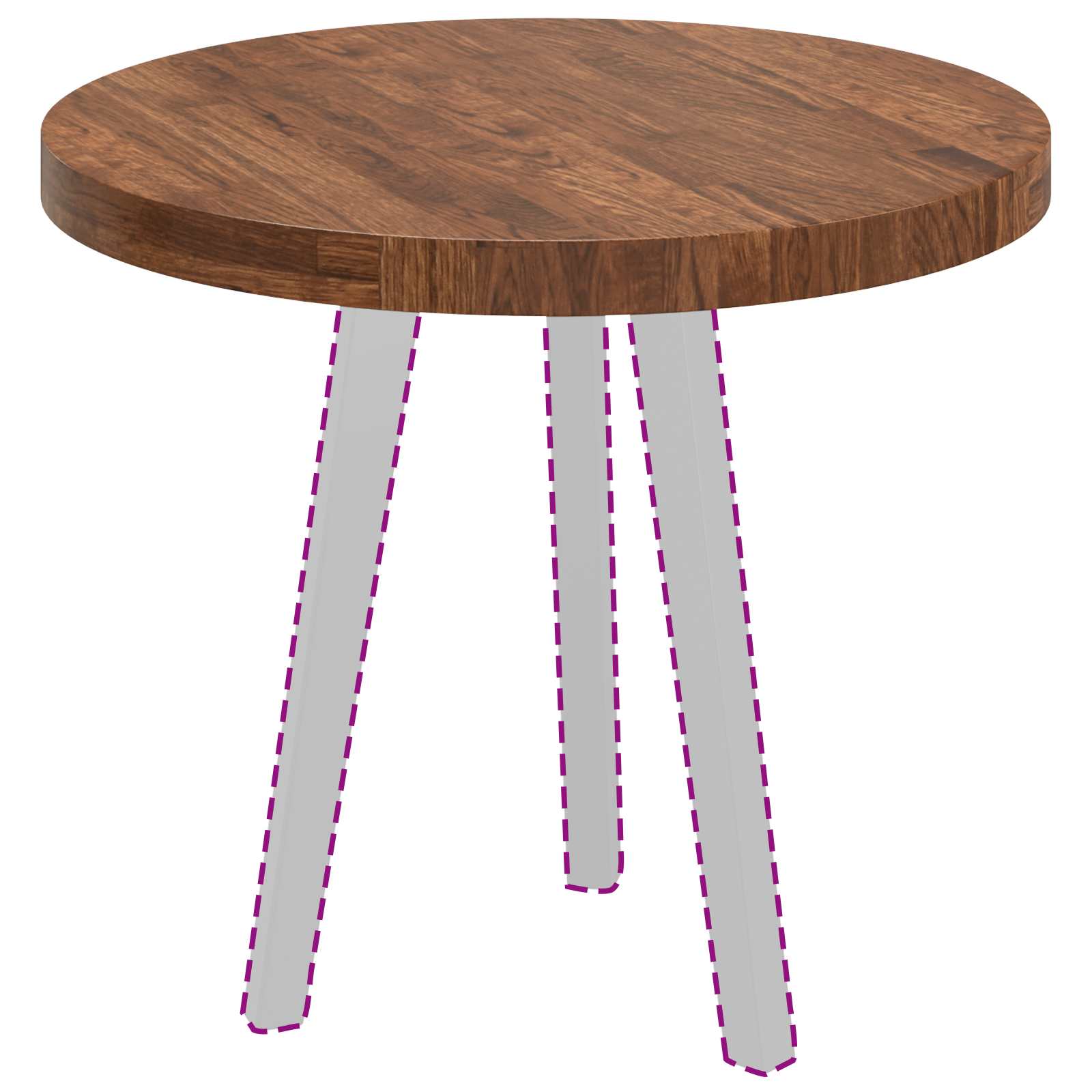 Tischplatte Ø 60 x 4 cm Rund Massivholz Eiche Hellbraun