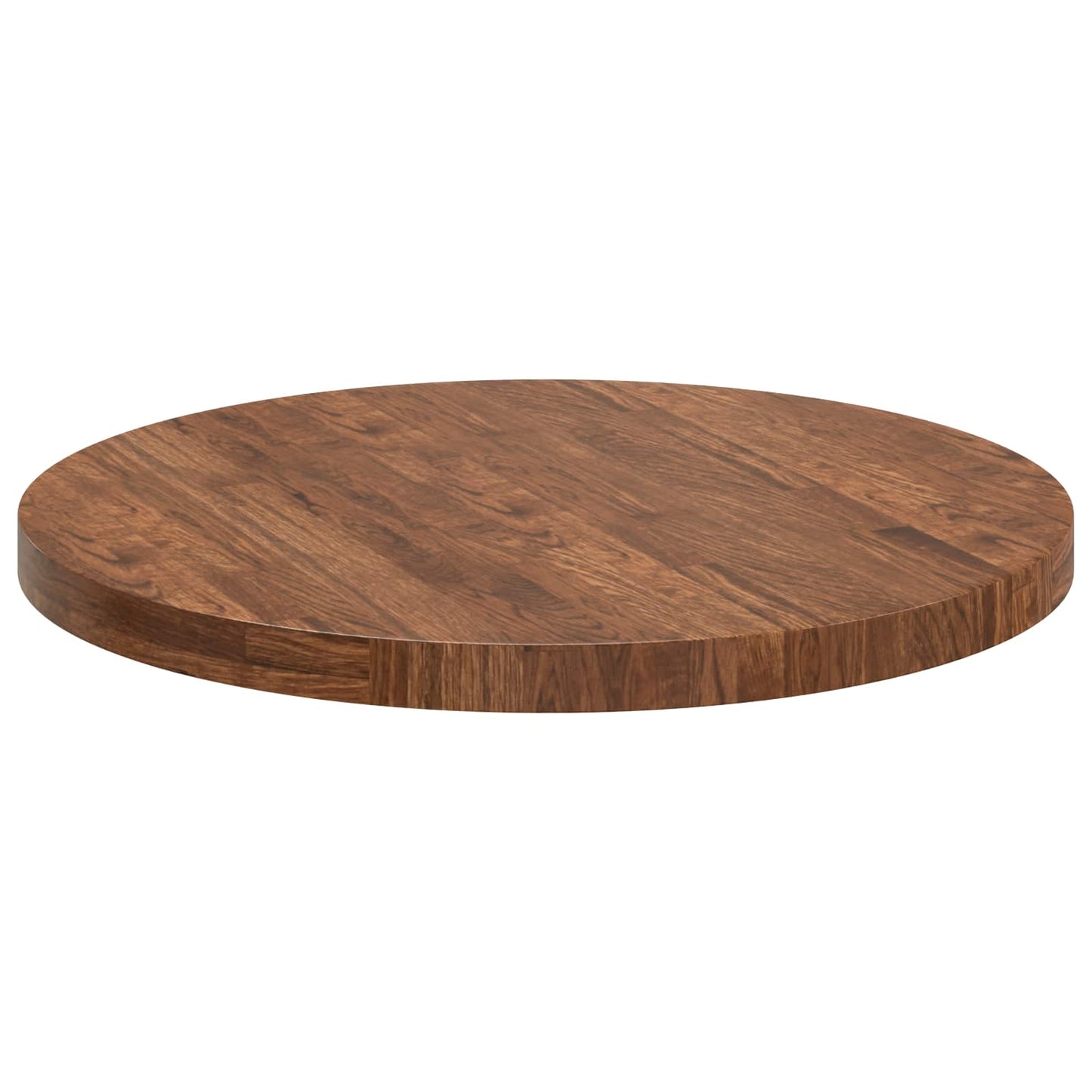 Tischplatte Ø 70 x 4 cm Rund Massivholz Eiche Hellbraun