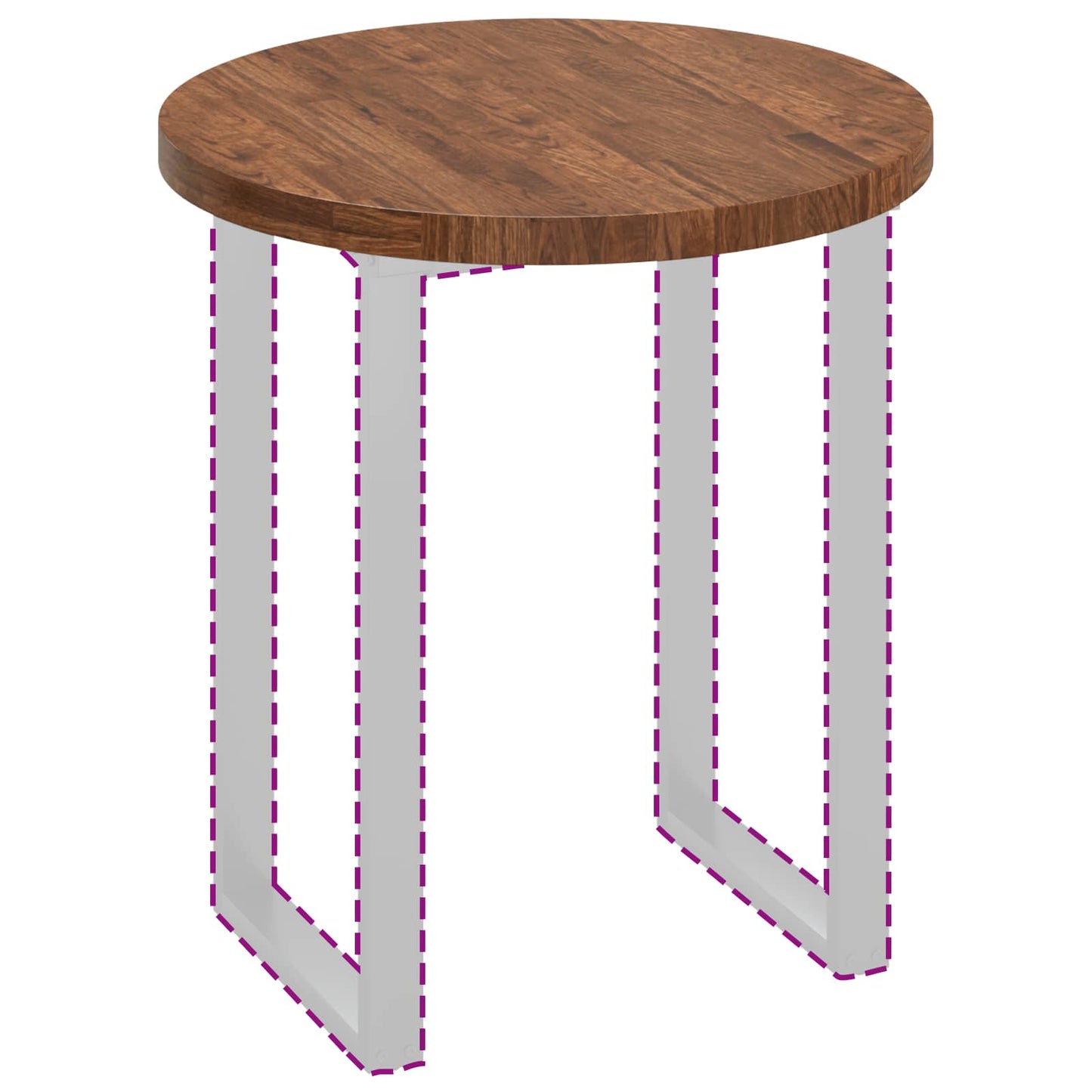 Tischplatte Ø 70 x 4 cm Rund Massivholz Eiche Hellbraun
