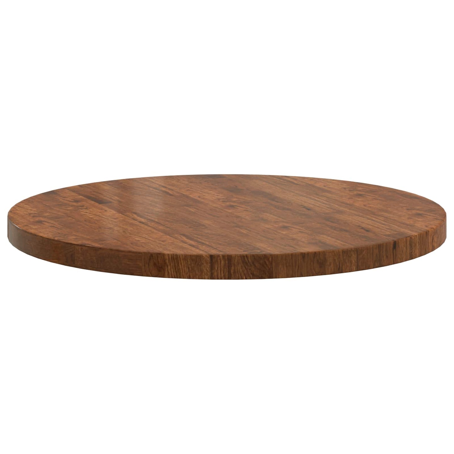 Tischplatte Ø 80 x 4 cm Rund Massivholz Eiche Hellbraun