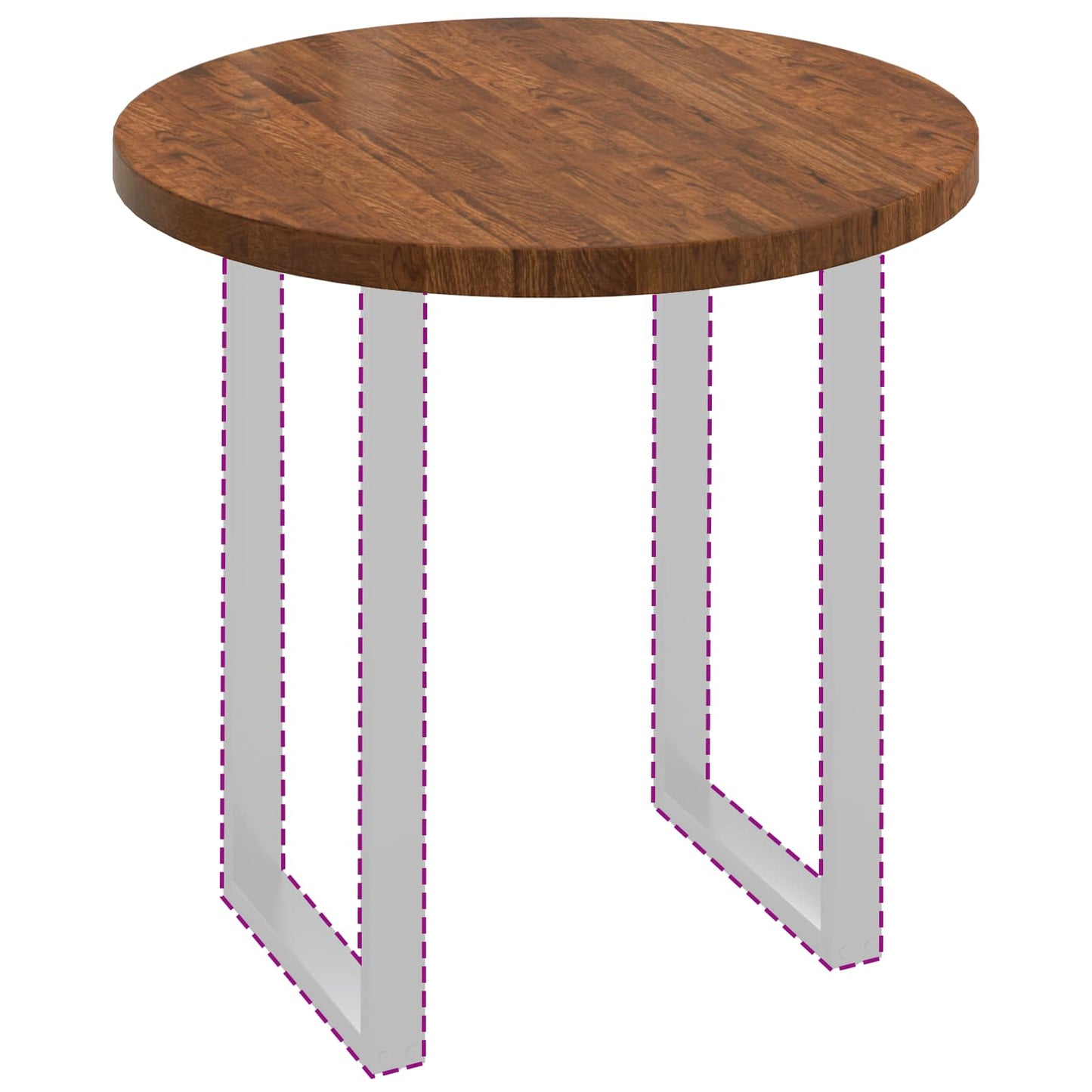 Tischplatte Ø 80 x 4 cm Rund Massivholz Eiche Hellbraun
