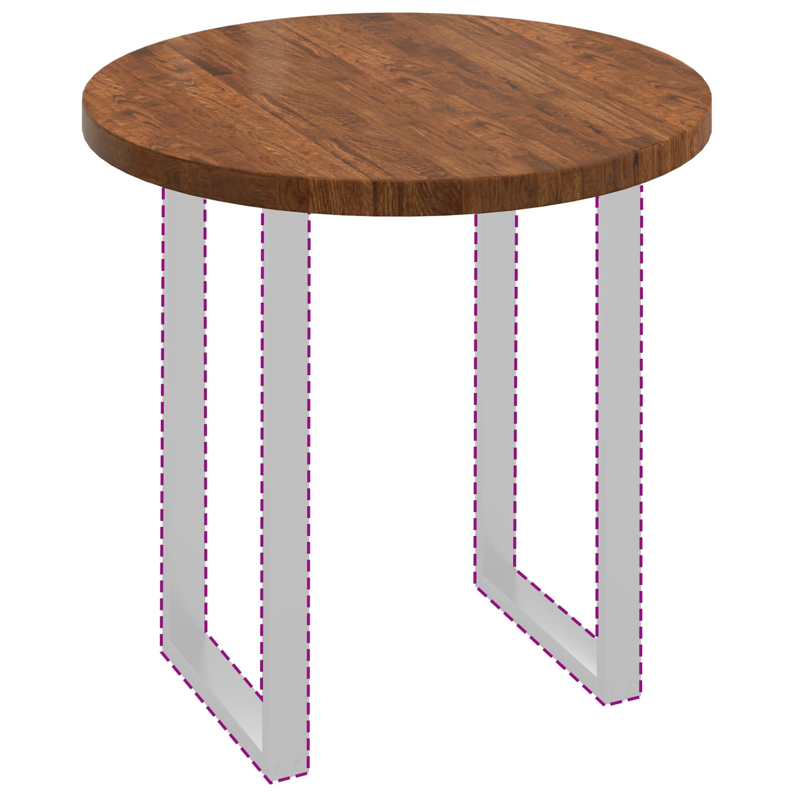 Tischplatte Ø 80 x 4 cm Rund Massivholz Eiche Hellbraun