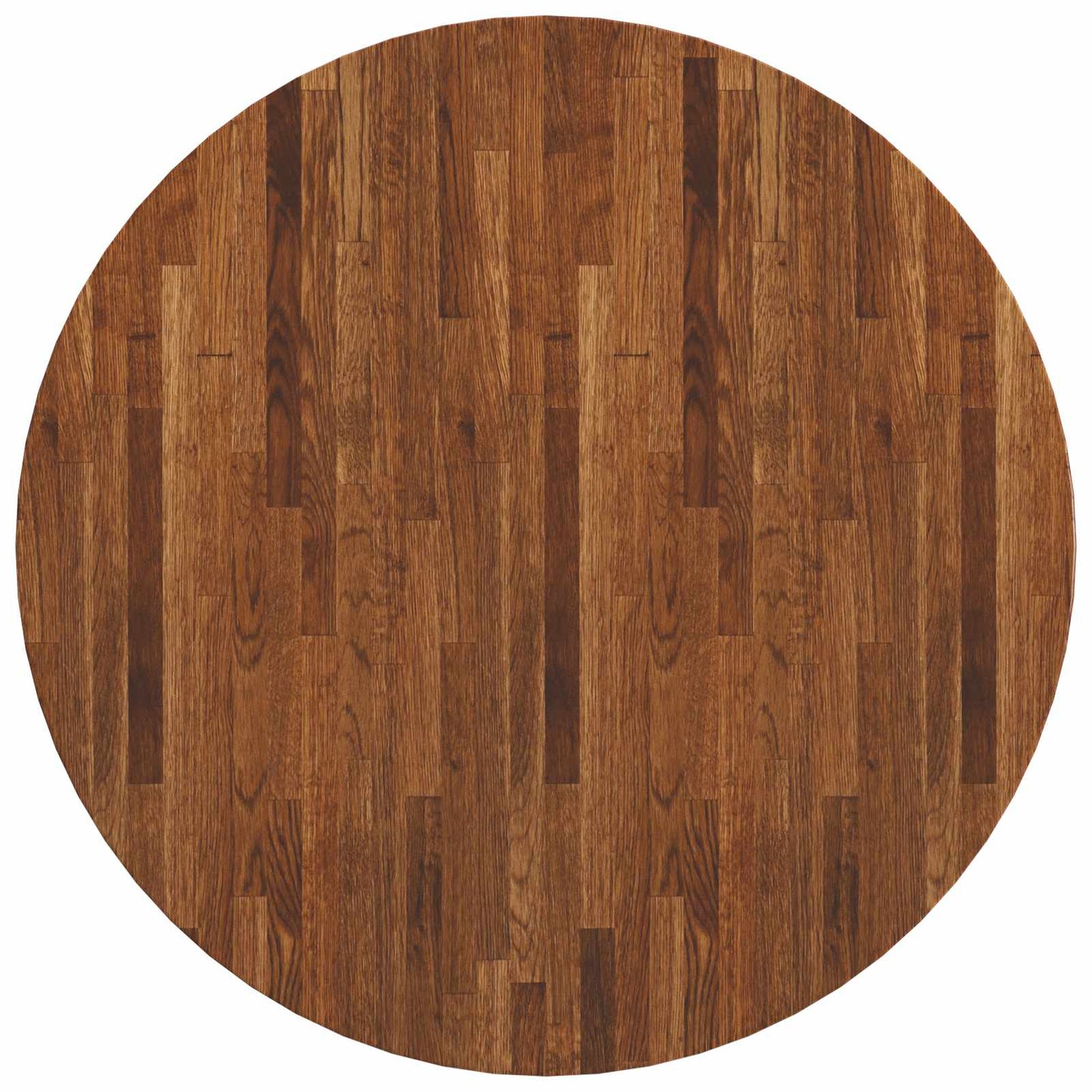 Tischplatte Ø 80 x 4 cm Rund Massivholz Eiche Hellbraun