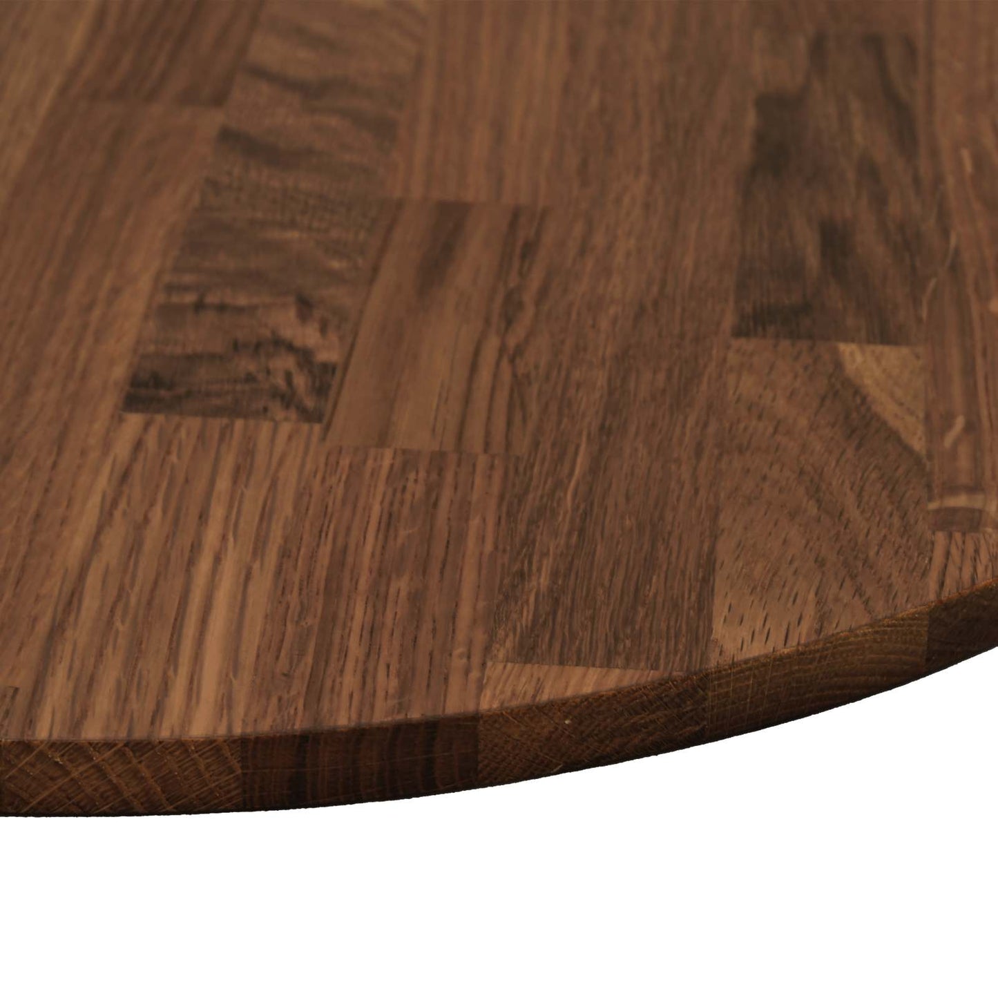 Tischplatte Ø 40 x 4 cm Rund Massivholz Eiche Dunkelbraun