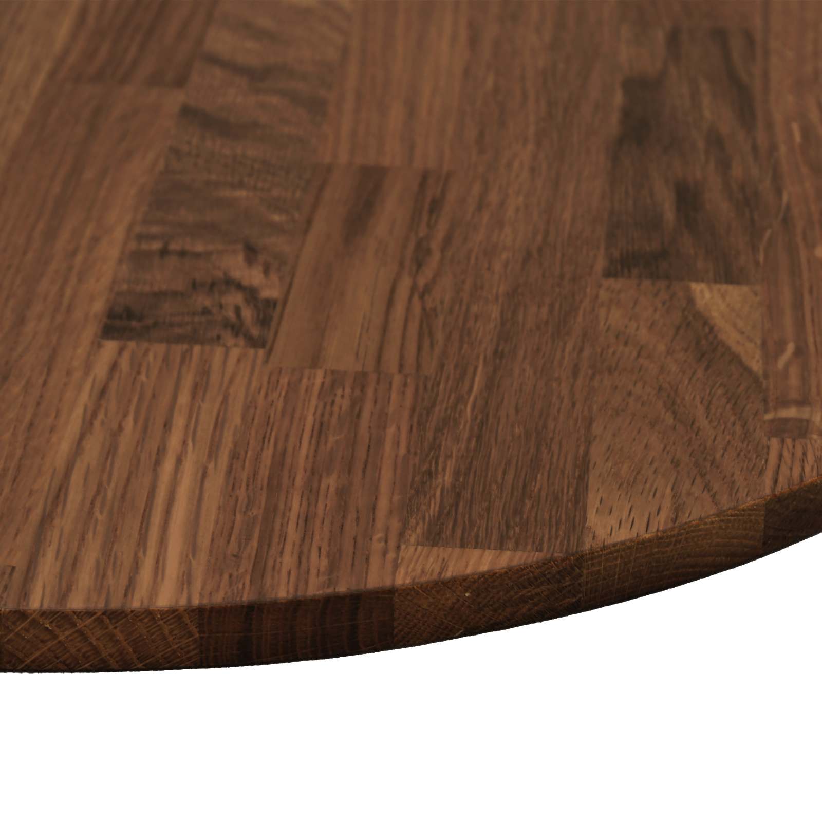 Tischplatte Ø 40 x 4 cm Rund Massivholz Eiche Dunkelbraun