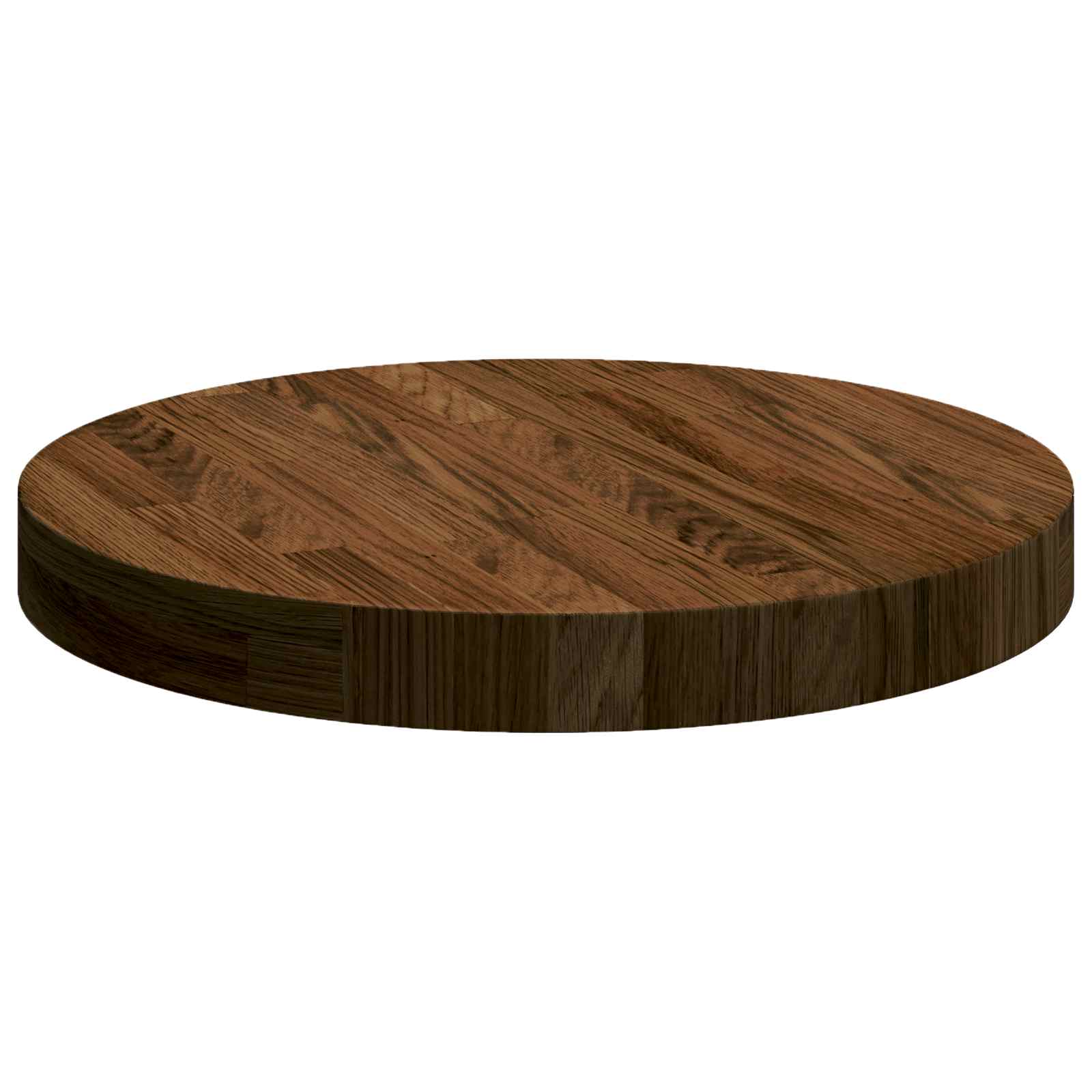 Tischplatte Ø 40 x 4 cm Rund Massivholz Eiche Dunkelbraun