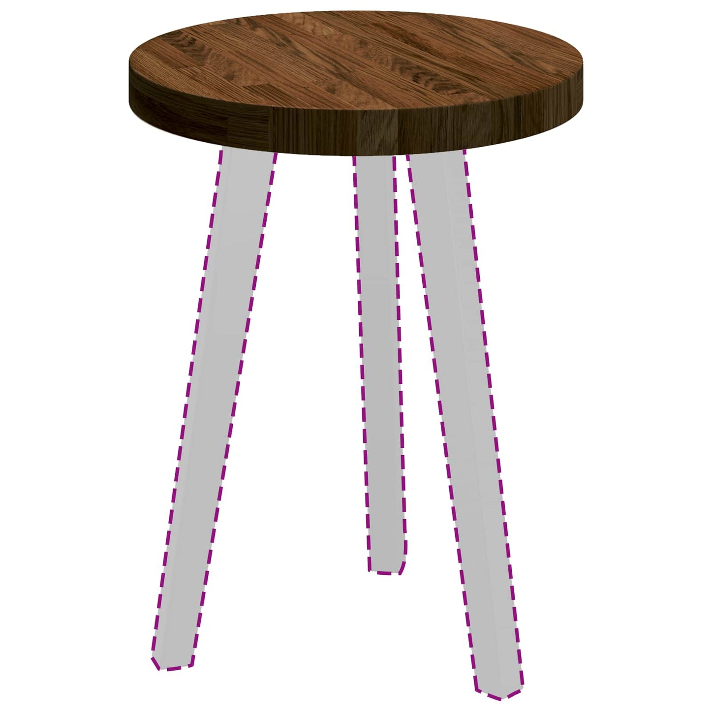 Tischplatte Ø 40 x 4 cm Rund Massivholz Eiche Dunkelbraun