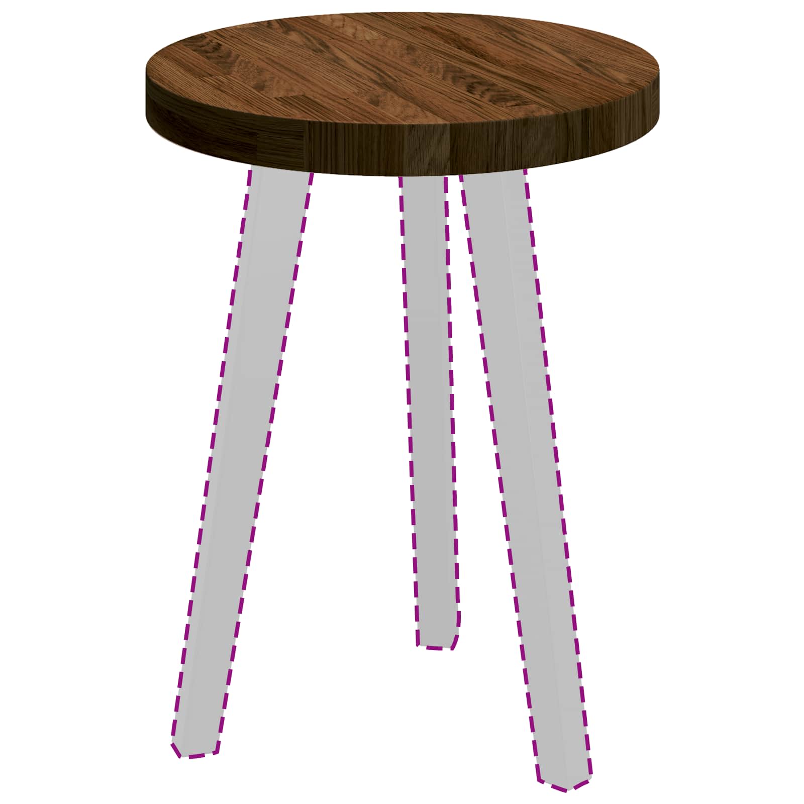 Tischplatte Ø 40 x 4 cm Rund Massivholz Eiche Dunkelbraun