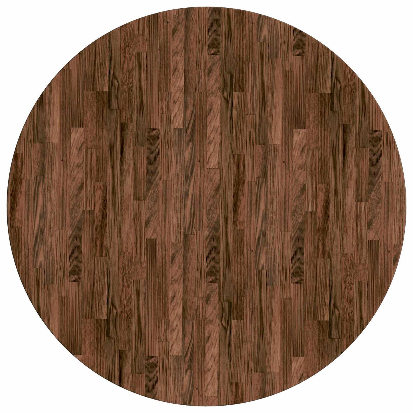 Tischplatte Ø 40 x 4 cm Rund Massivholz Eiche Dunkelbraun